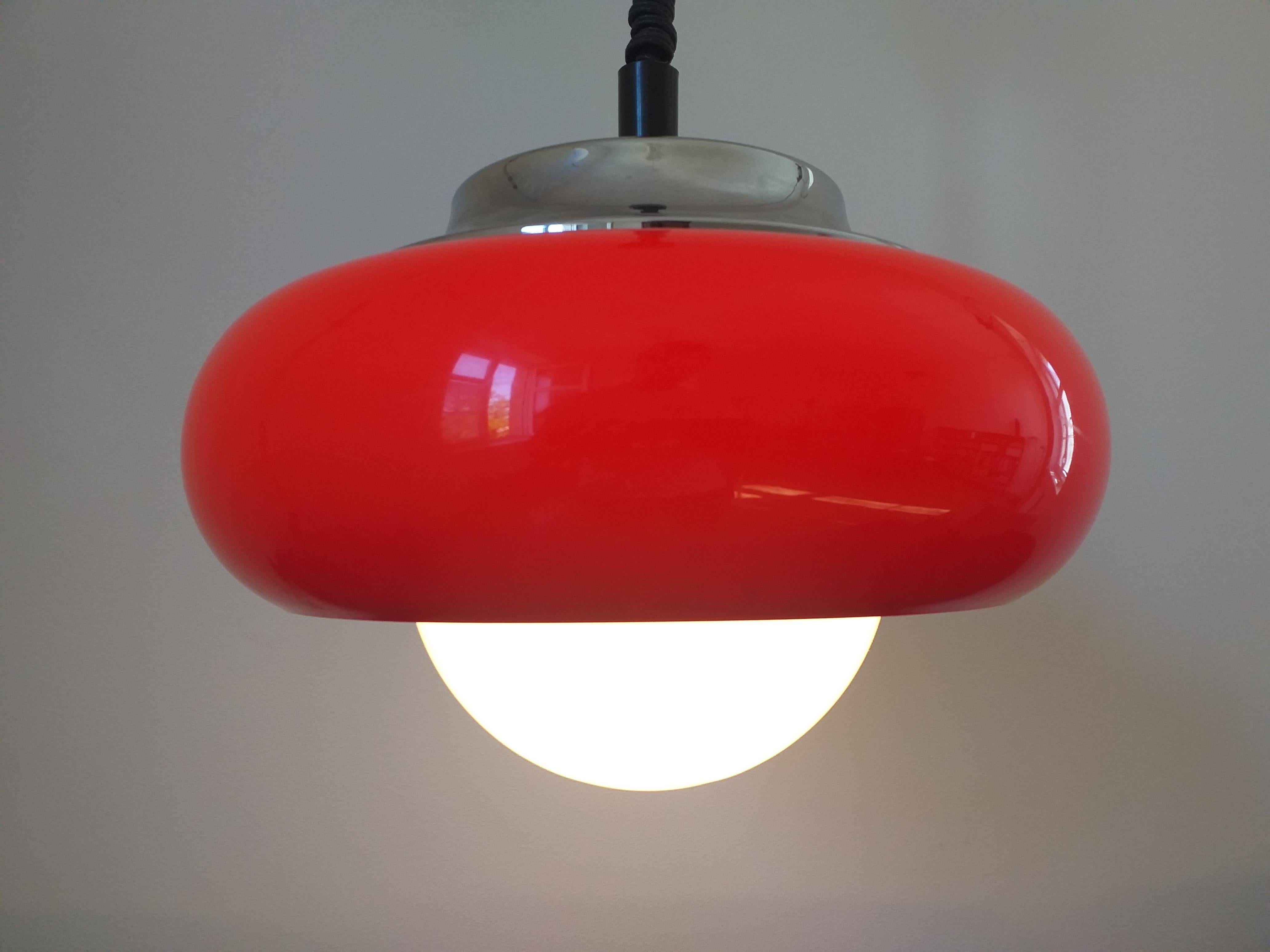 Mid-Century Modern Midcentury Pendant Meblo Designed by Harvey Guzzini, Italy, 1970s