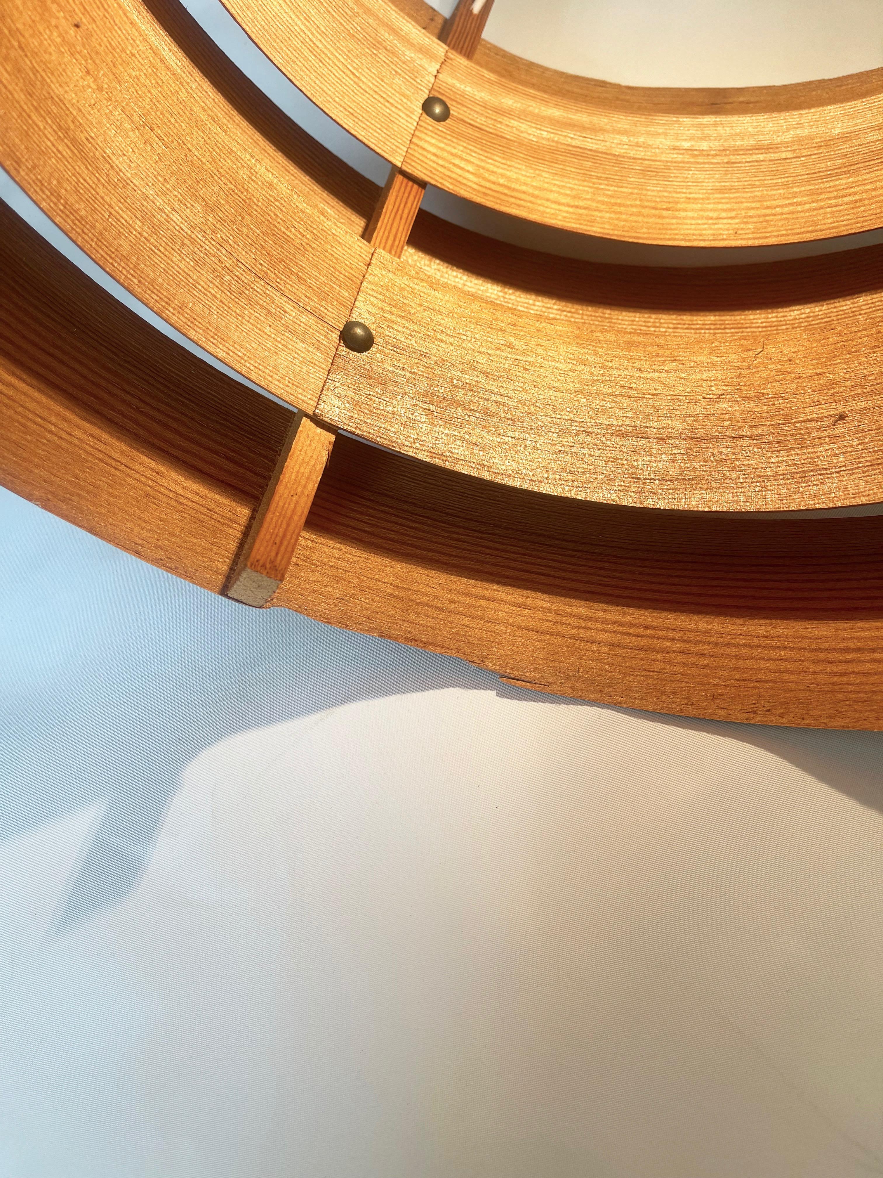 Pendentif scandinave design du milieu du siècle en bois des années 60, style H. A. Jakobsson en vente 4