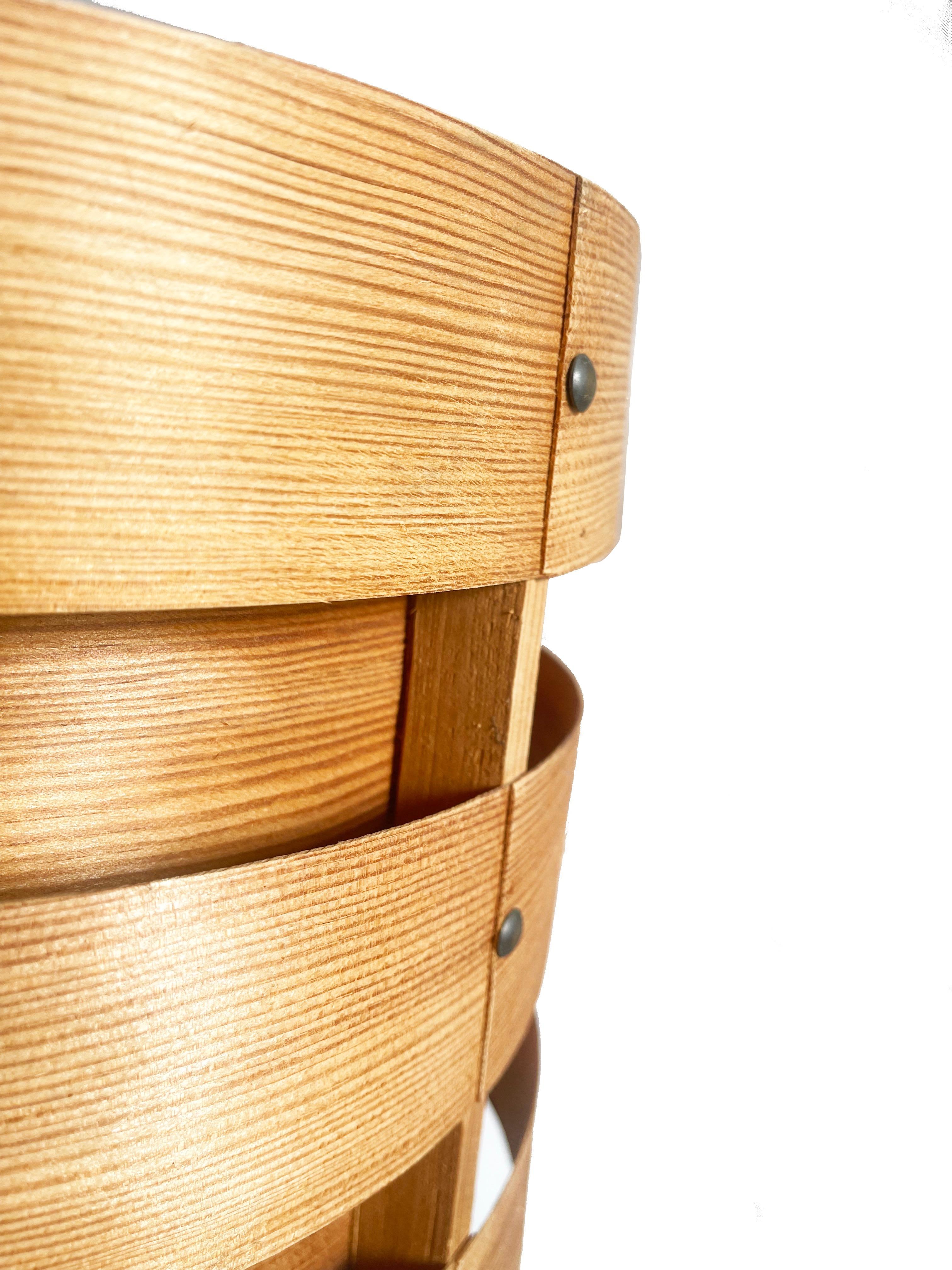 20ième siècle Pendentif scandinave design du milieu du siècle en bois des années 60, style H. A. Jakobsson en vente