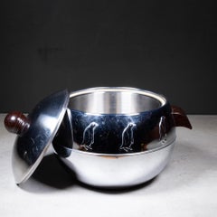 Cubitera cromada Pingüino de mediados de siglo con asas de baquelita c.1960