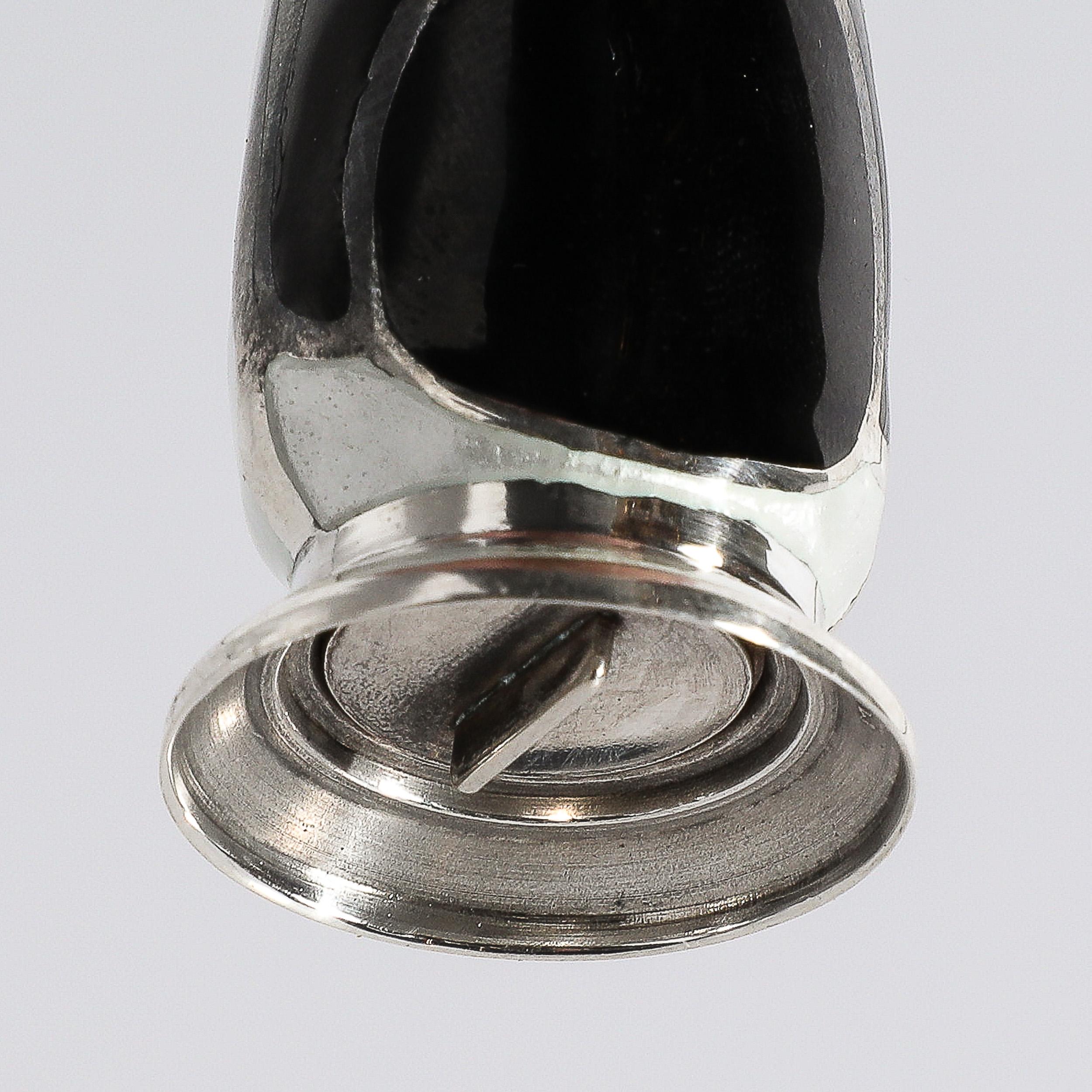 Mid-Century Penguin Solid Sterling Silver 925 Salt/Pepper Shakers signed MEKA 6