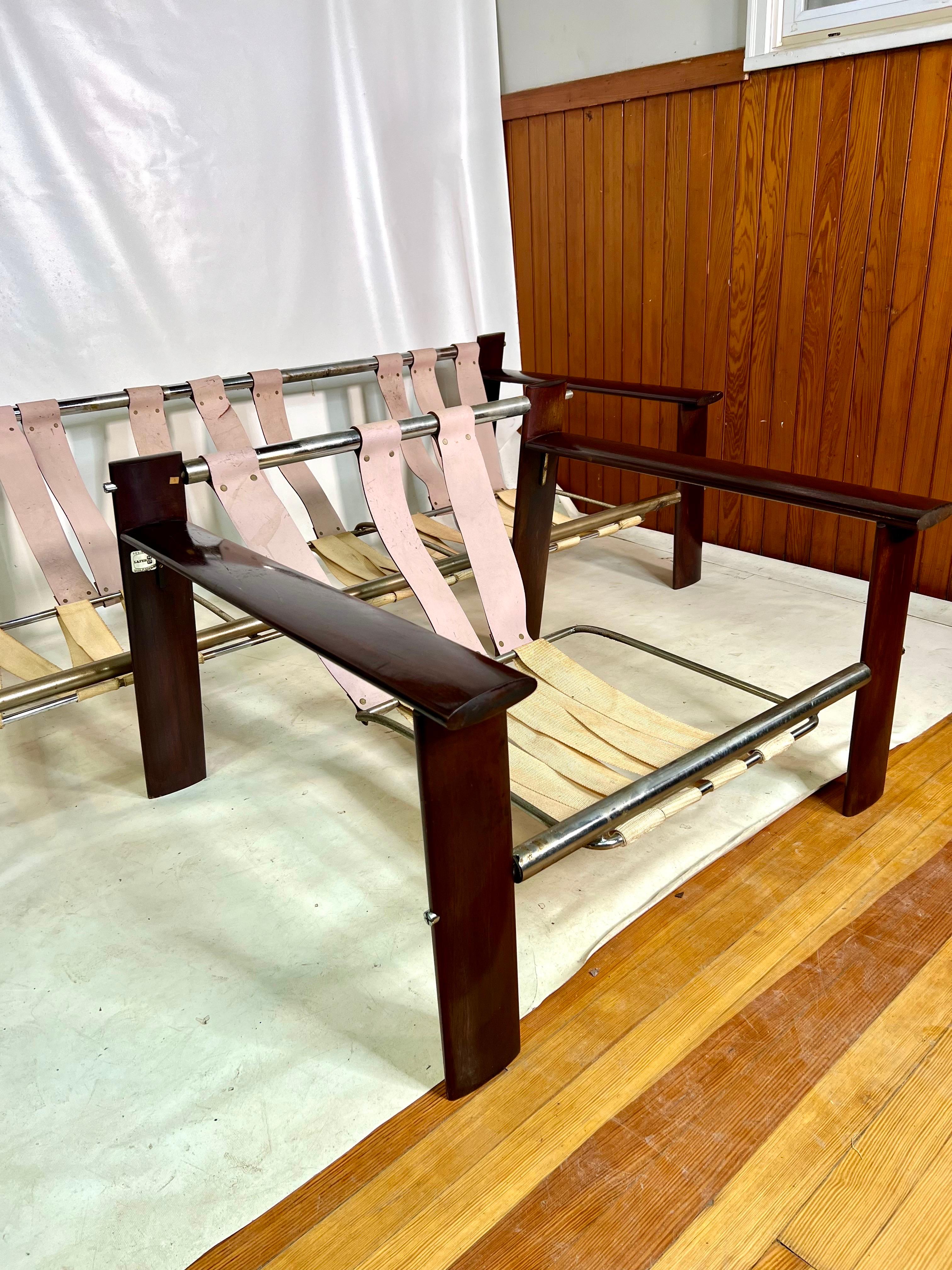 Unknown Mid Century Percival Lafer Mp-129 Rosewood Couch and Lounge Chair Set Rare For Sale