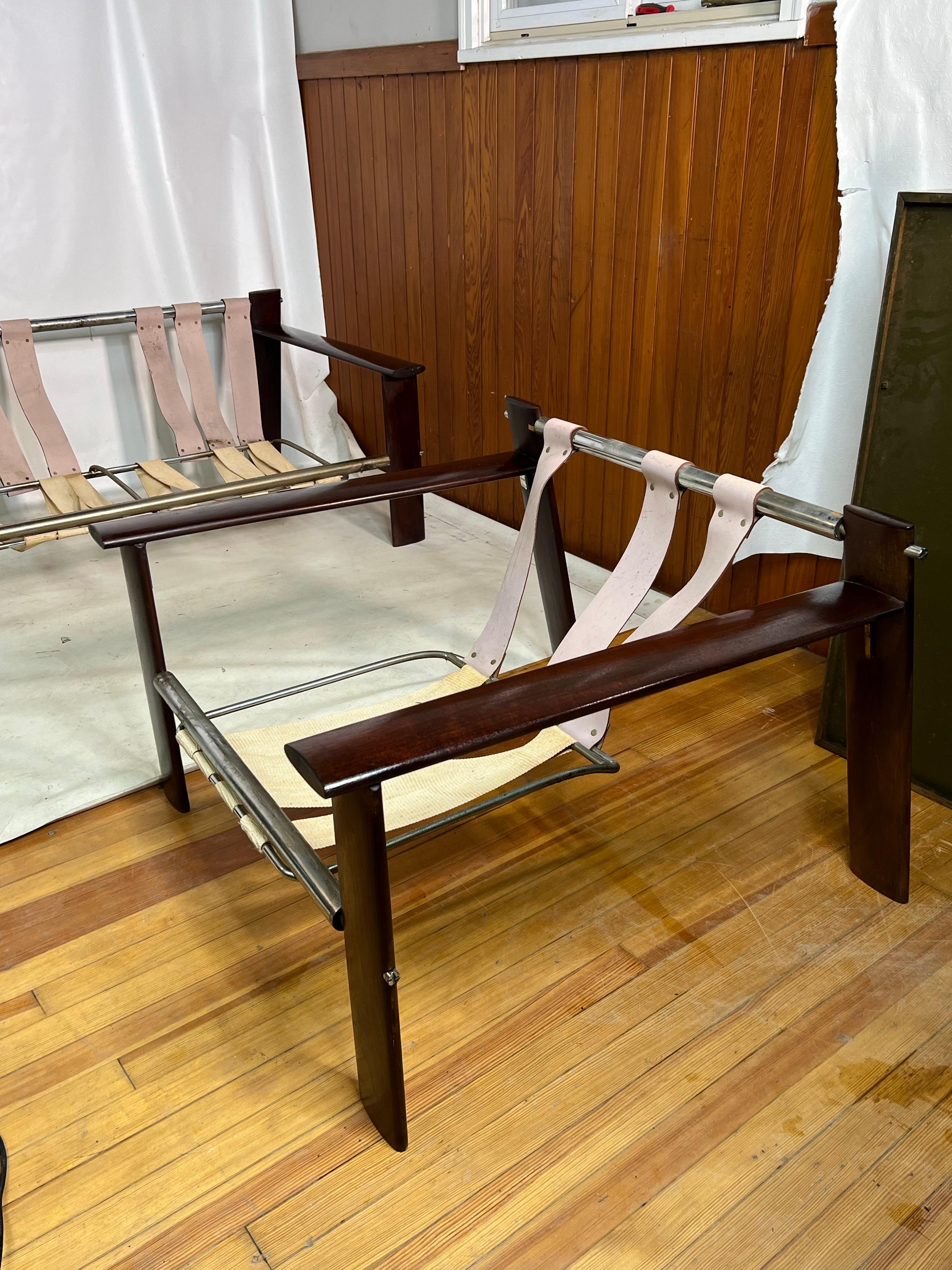 Mid Century Percival Lafer Mp-129 Rosewood Couch and Lounge Chair Set Rare In Good Condition For Sale In Esperance, NY