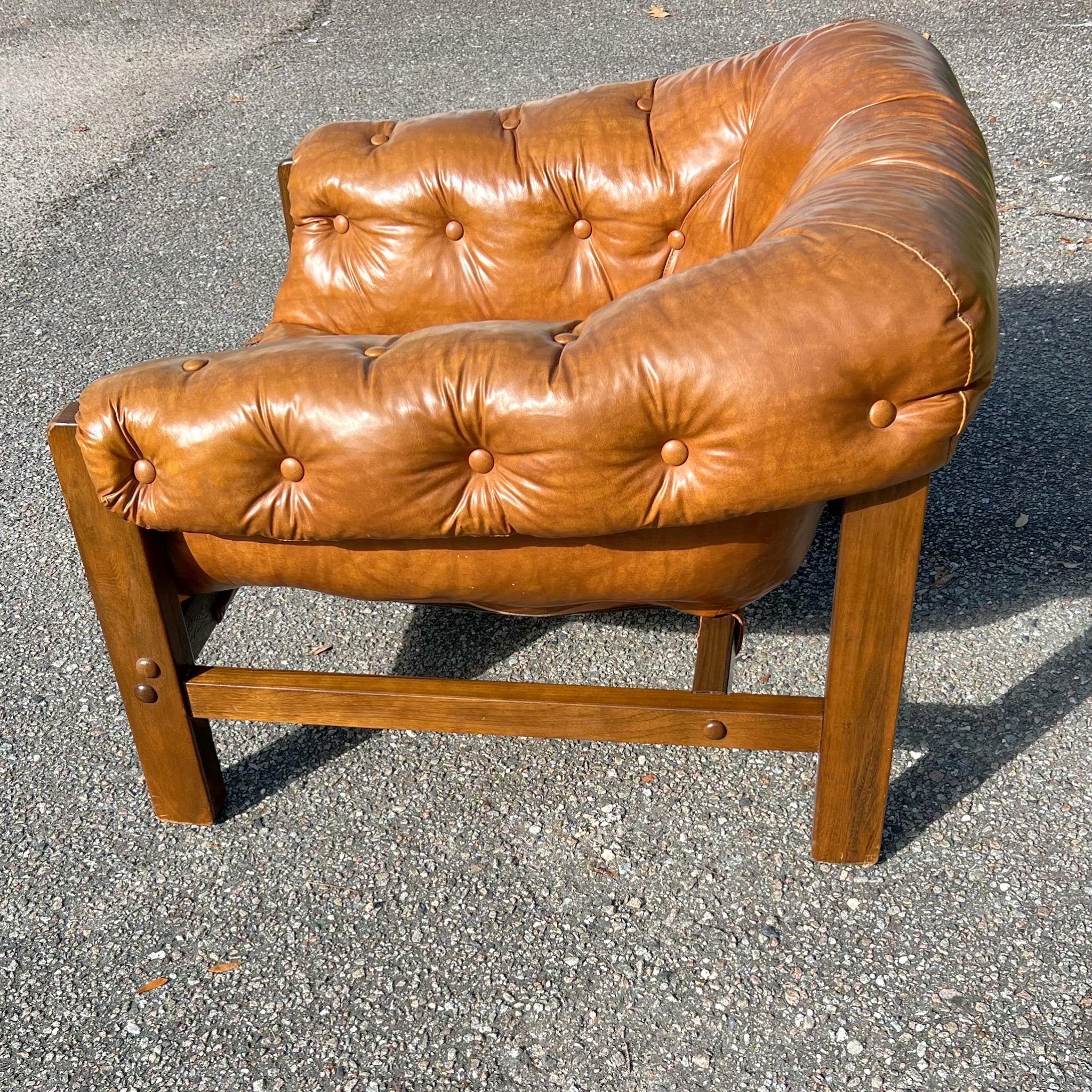 Unknown Mid Century Percival Lafer Sling Chair Style in buttery cognac , 1970’s