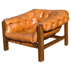 Mid Century Percival Lafer Sling Chair Style in buttery cognac , 1970’s