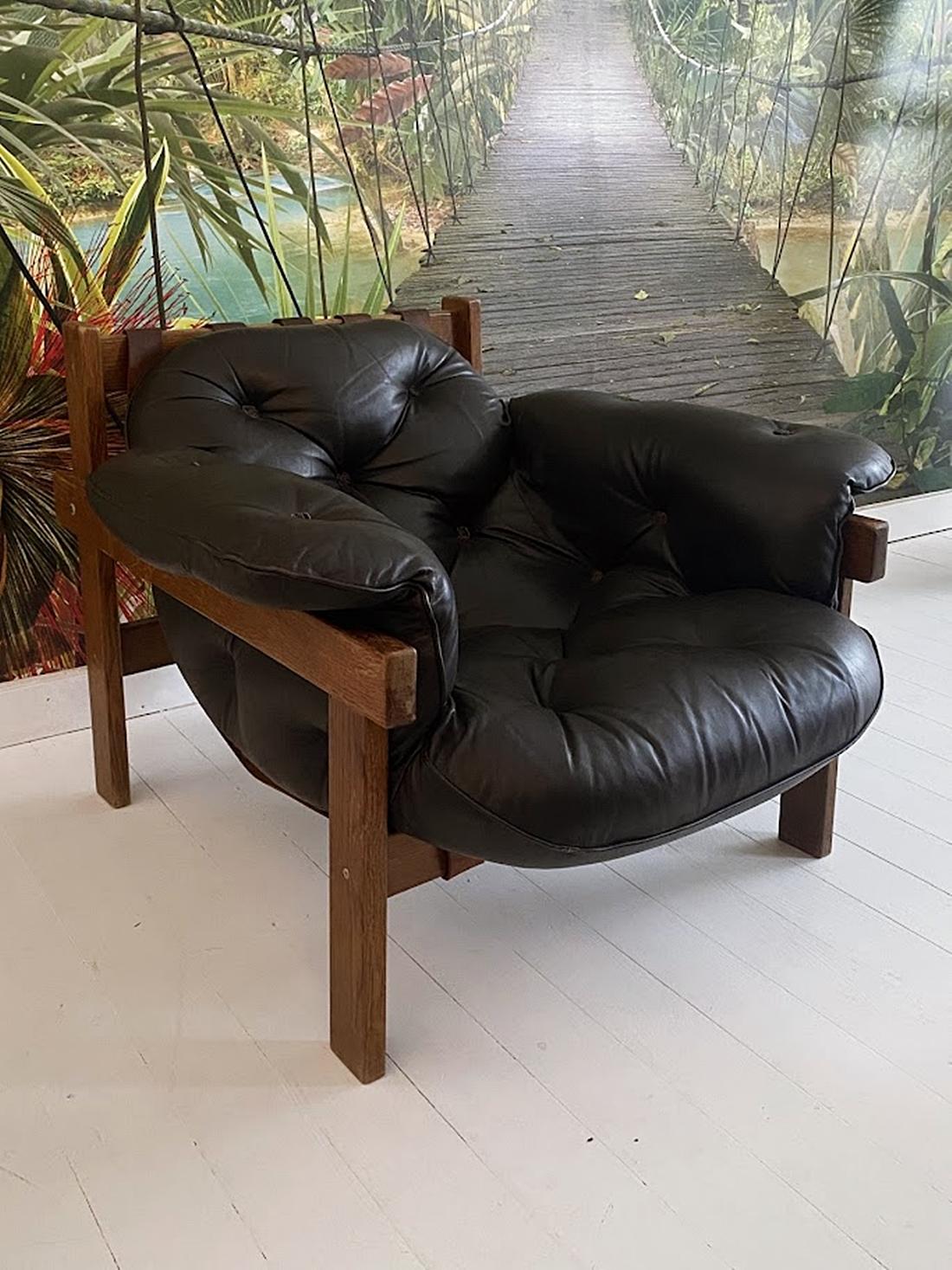 Mid Century Senator Leather Armchair 1970s, Hungary 5