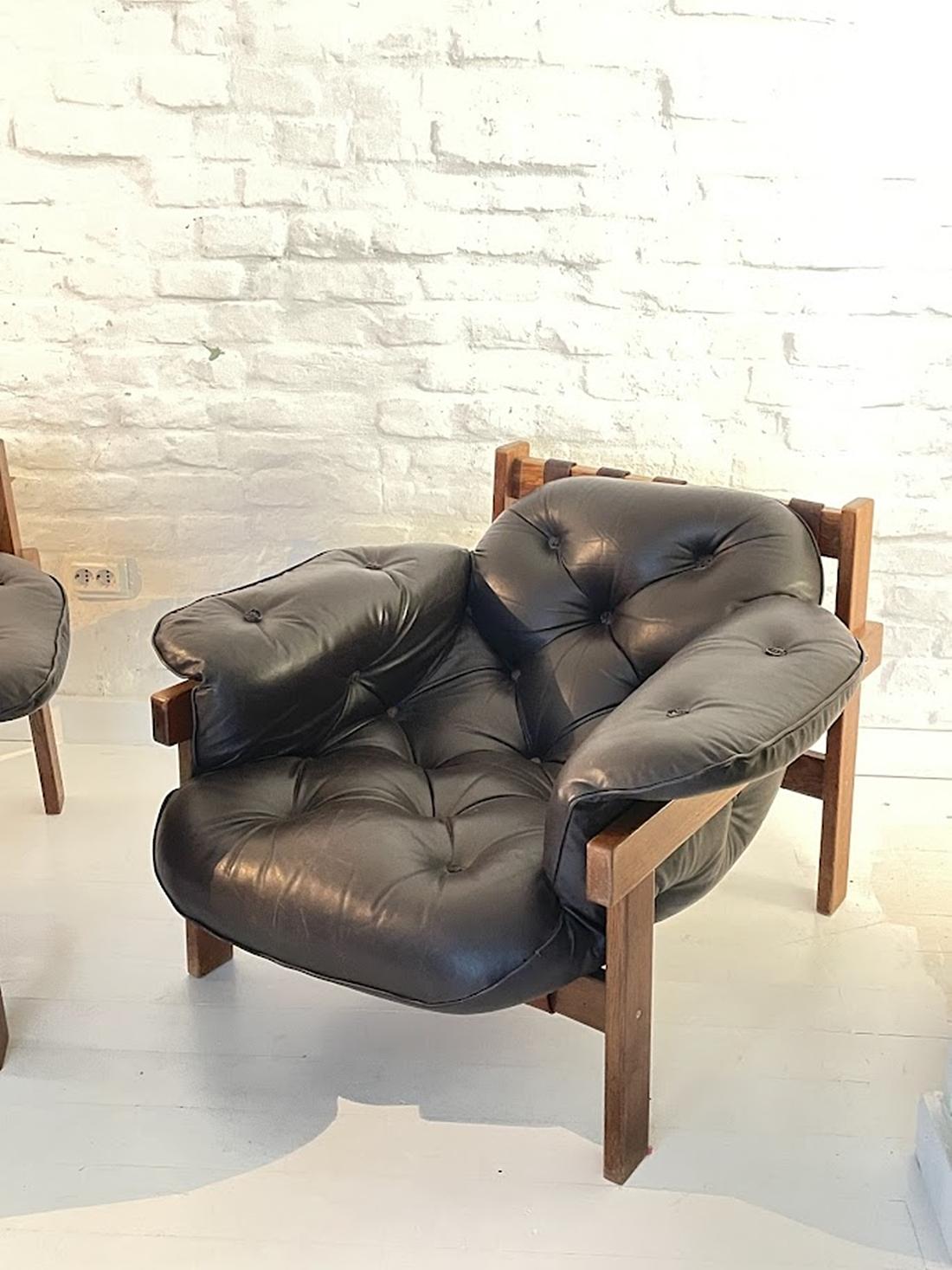 Mid Century Senator Leather Armchair 1970s, Hungary In Good Condition In Debrecen, HU