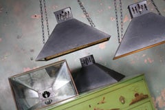 Midcentury Perenco Mirrored Industrial Haberdashery Lamps Pendants Lights