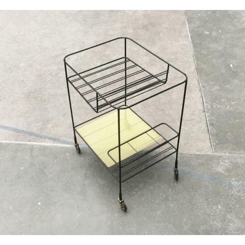 Carrello da bar in metallo traforato di metà secolo In condizioni ottime in vendita a Hamburg, DE