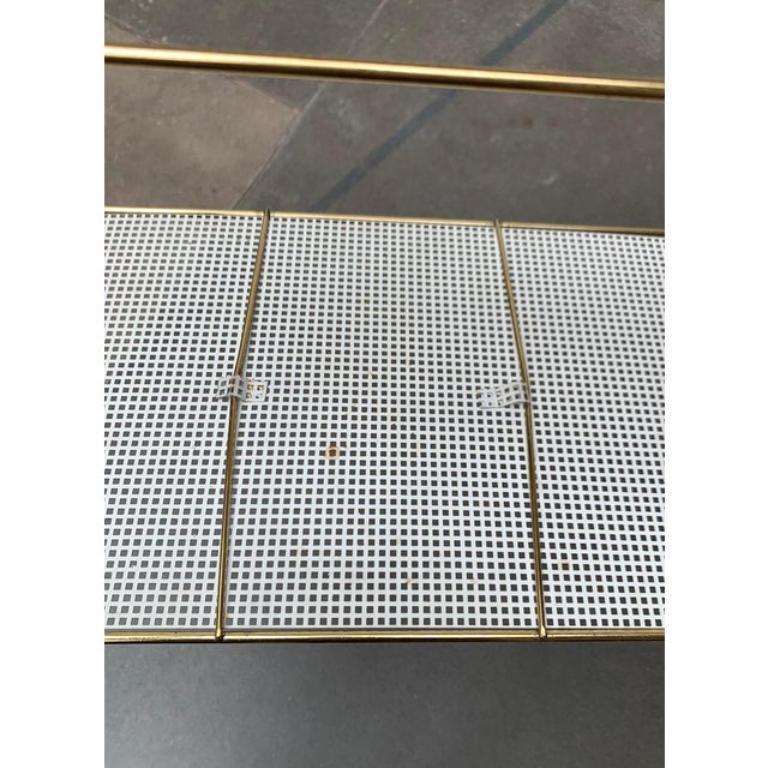 Mid-Century Perforated Metal Magazine Holder and Side Table, 1960s For Sale 7