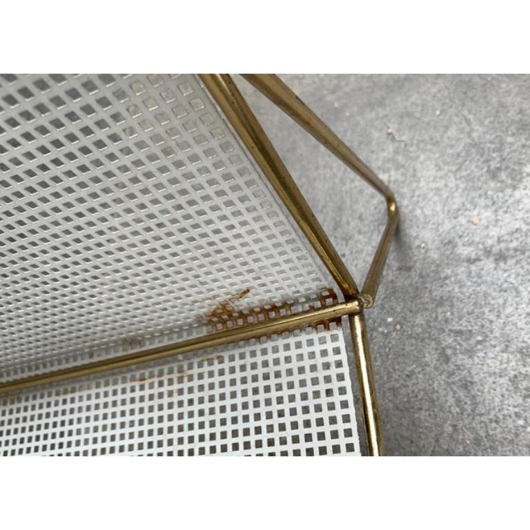 Mid-Century Perforated Metal Magazine Holder and Side Table, 1960s For Sale 3