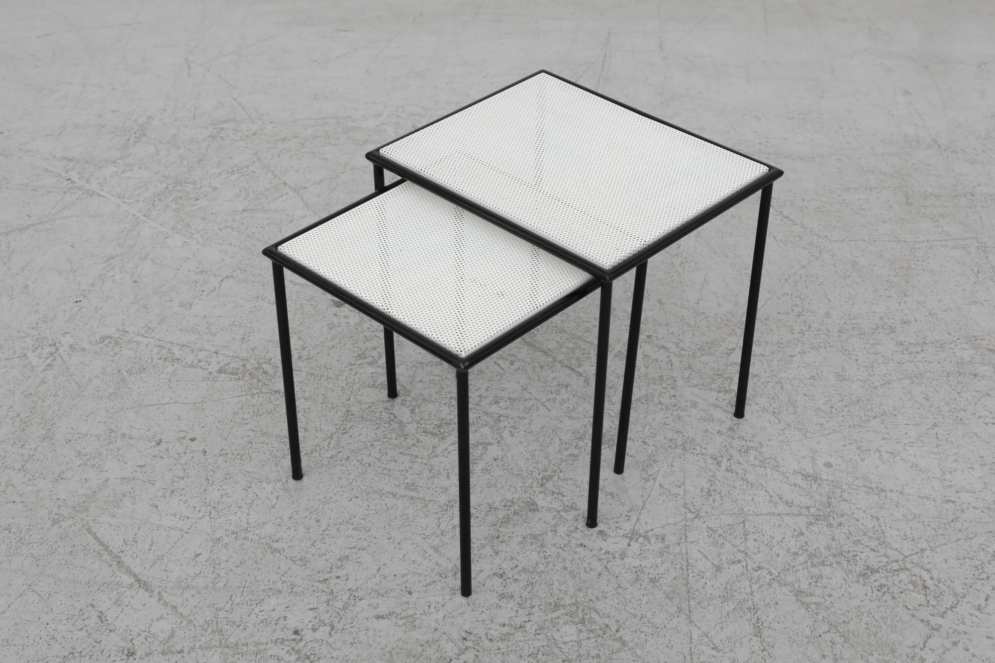 Mid Century Perforated Metal Nesting Tables by Floris Fiedeldij for Artimeta  9