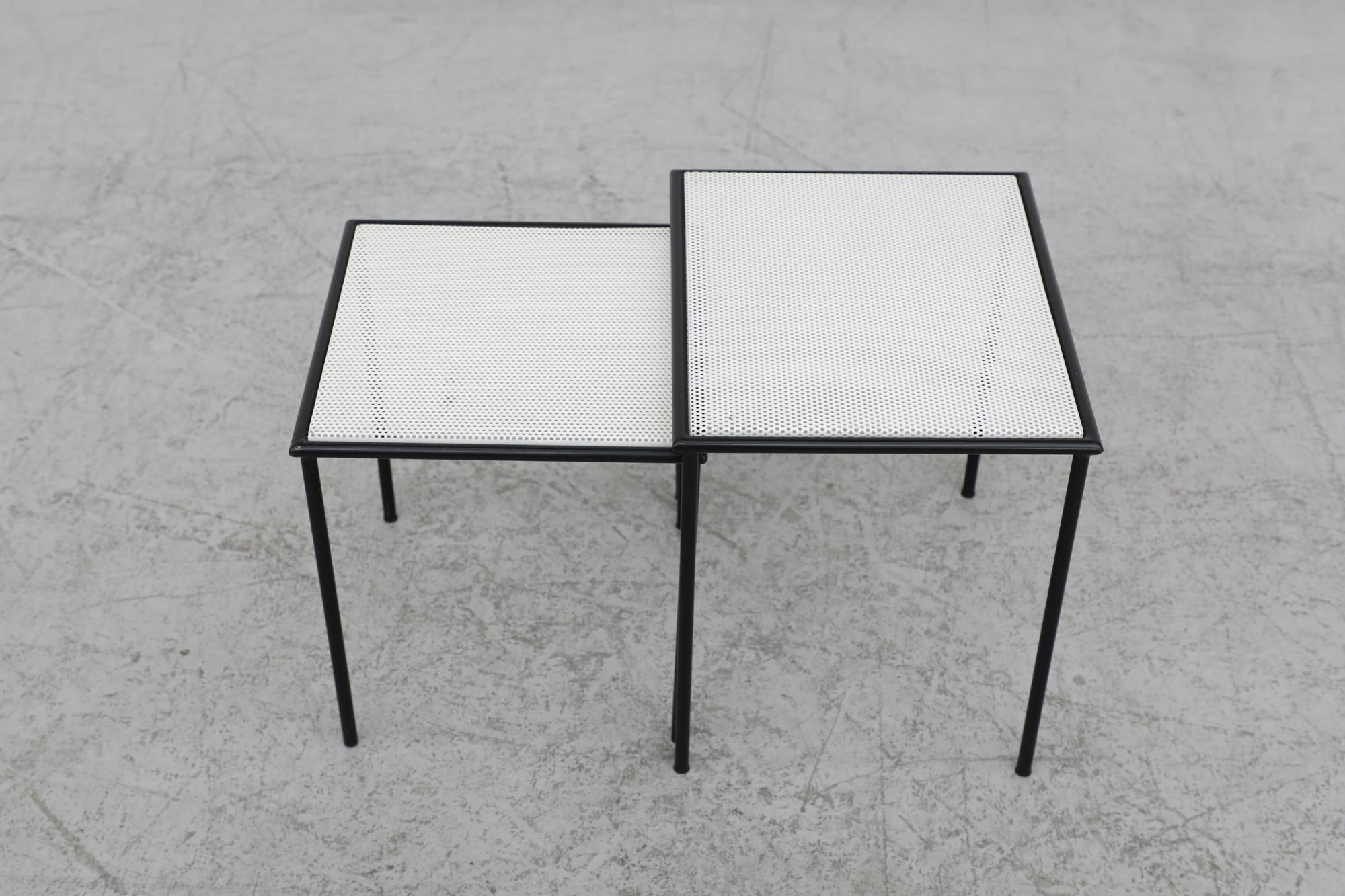 Mid Century Perforated Metal Nesting Tables by Floris Fiedeldij for Artimeta  1
