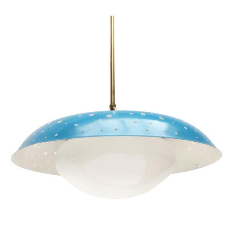 Mid-Century Perforated Metal Pendant Lamp attributed to Ernest Igl, 1960s