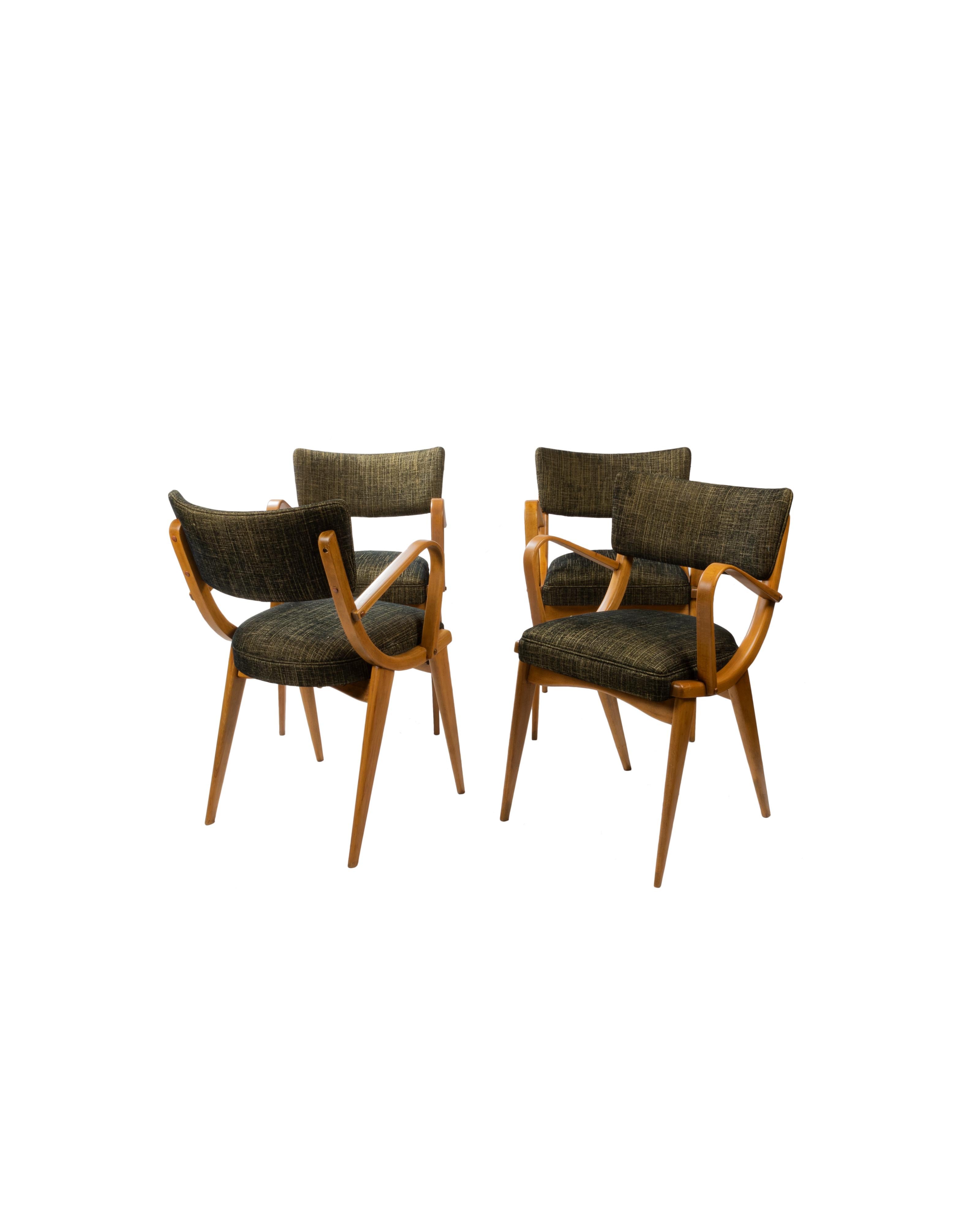 Set di 4 poltrone di metà secolo, (1952 - 1960), Danimarca in vendita 10