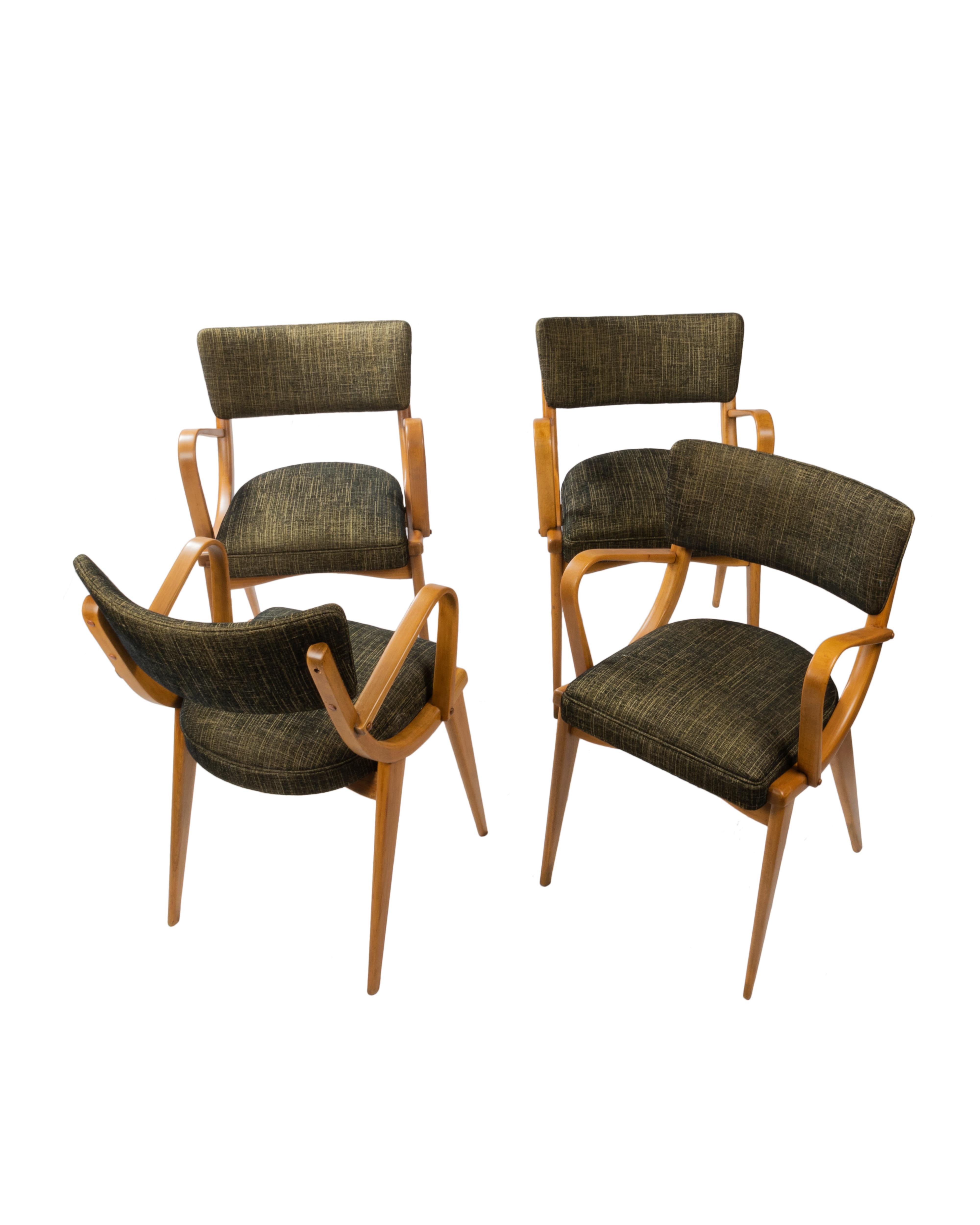 Mid-Century moderno Set di 4 poltrone di metà secolo, (1952 - 1960), Danimarca in vendita