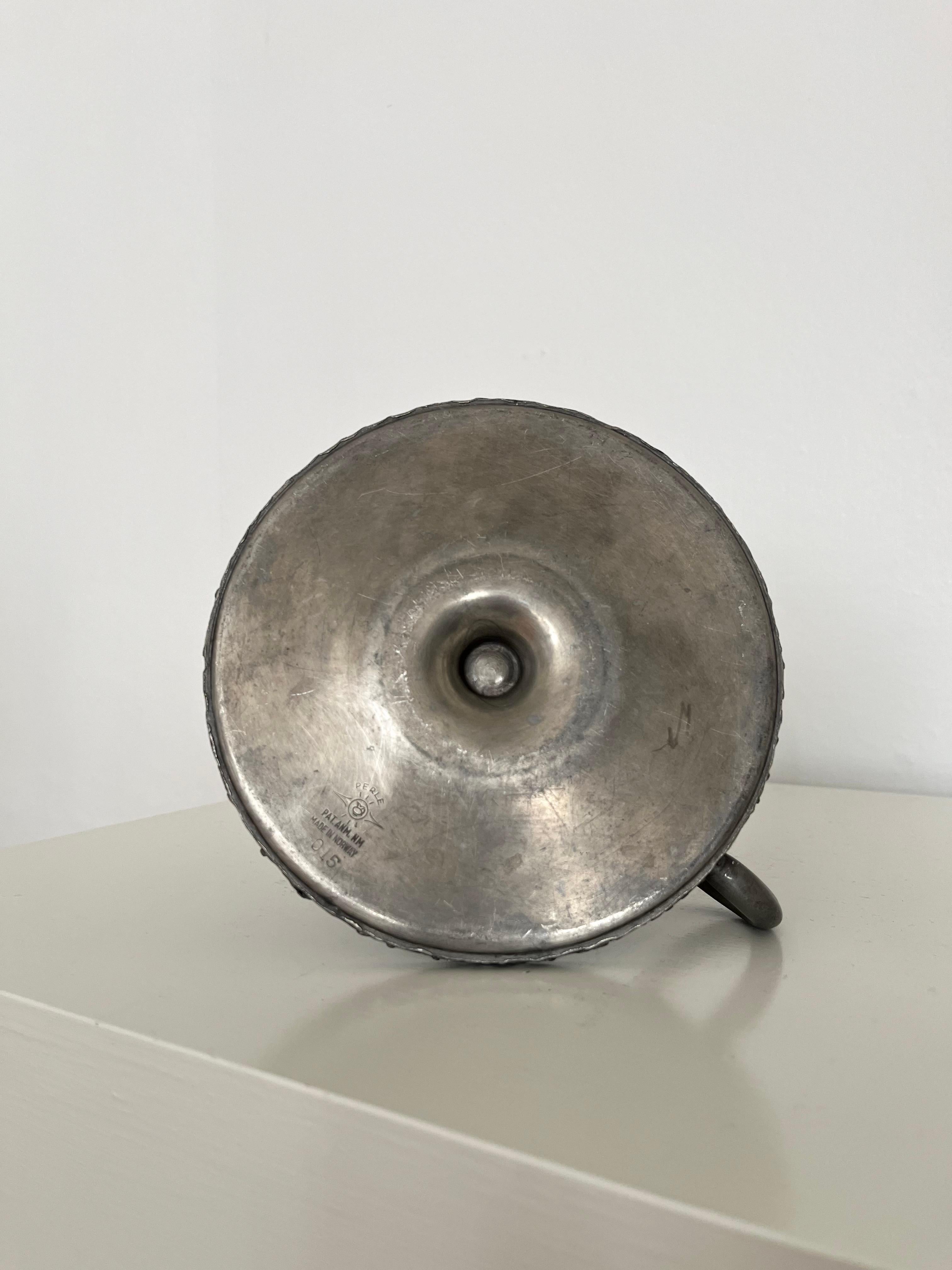 Mid-Century Perletinn Norway Pewter Chamber Candle Holder, 1960s 6