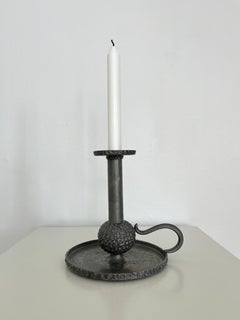 Bougeoir de chambre en étain de Norvège, milieu du siècle dernier, années 1960