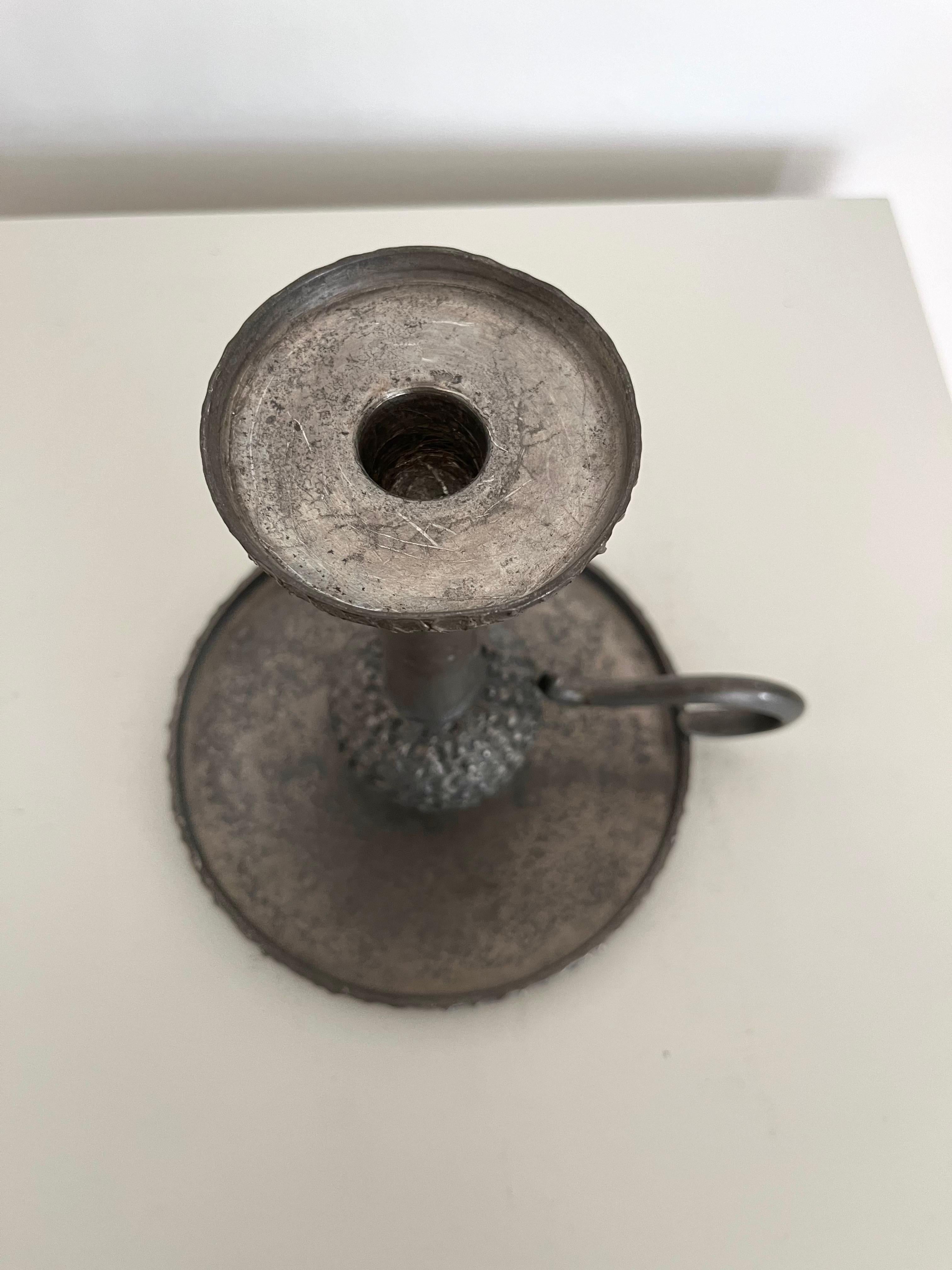 Mid-Century Perletinn Norway Pewter Chamber Candle Holder, 1960s 3