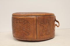 Midcentury Peruvian Leather Pouf