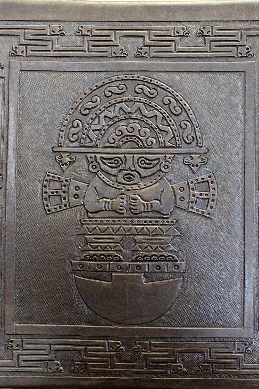 Midcentury Peruvian Tooled Leather Folding Chair, 1970 2