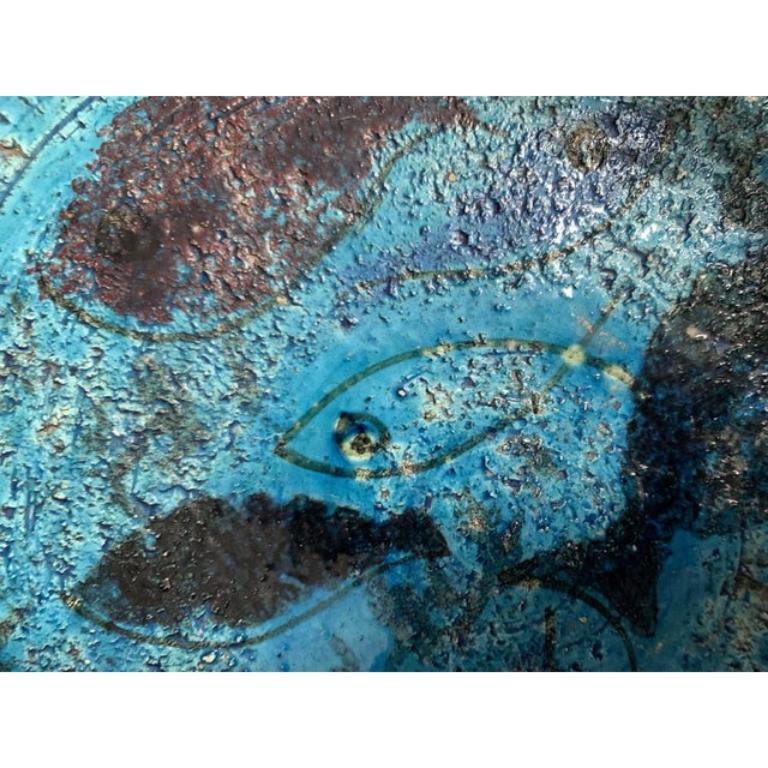 Mid-Century moderno Ciotola in ceramica Pesce di metà secolo di Aldo Londi per Bitossi, Italia, anni '60 in vendita