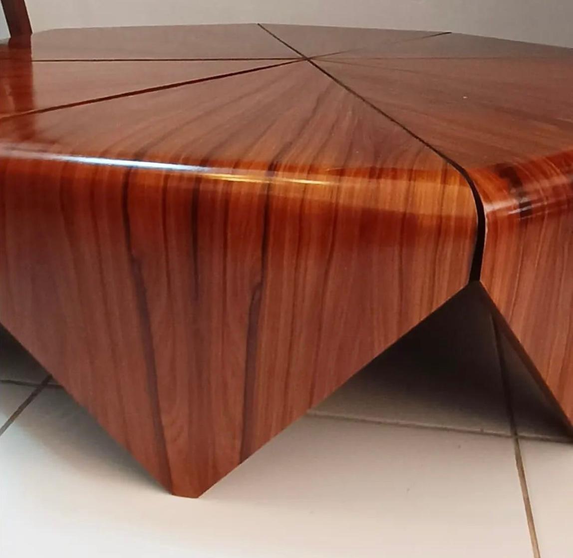 Hardwood Mid Century Petala Table, Attributed to Jorge Zalszupin