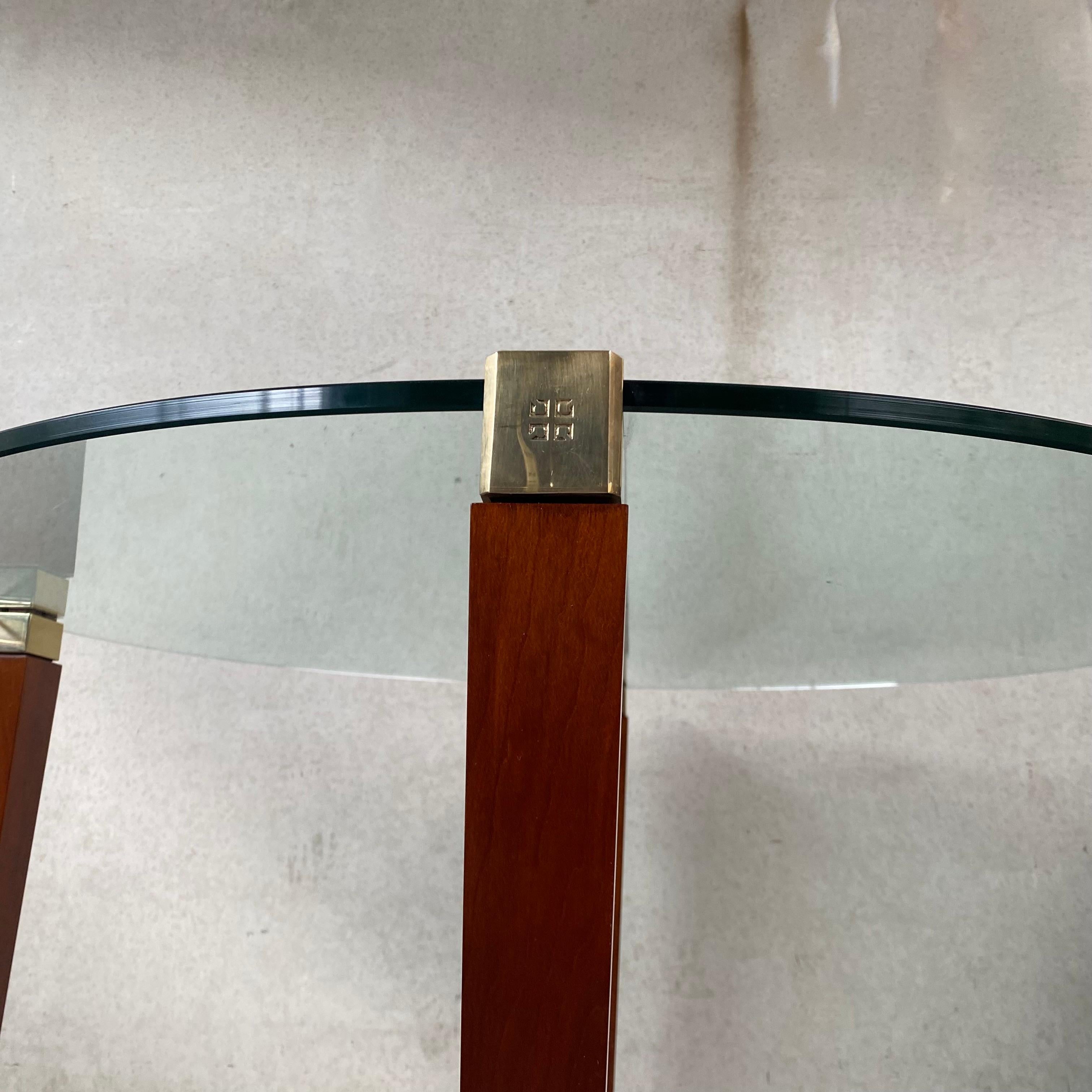 Mid-Century Peter Ghyczy Round Glass Brass Dining Table 1970 6
