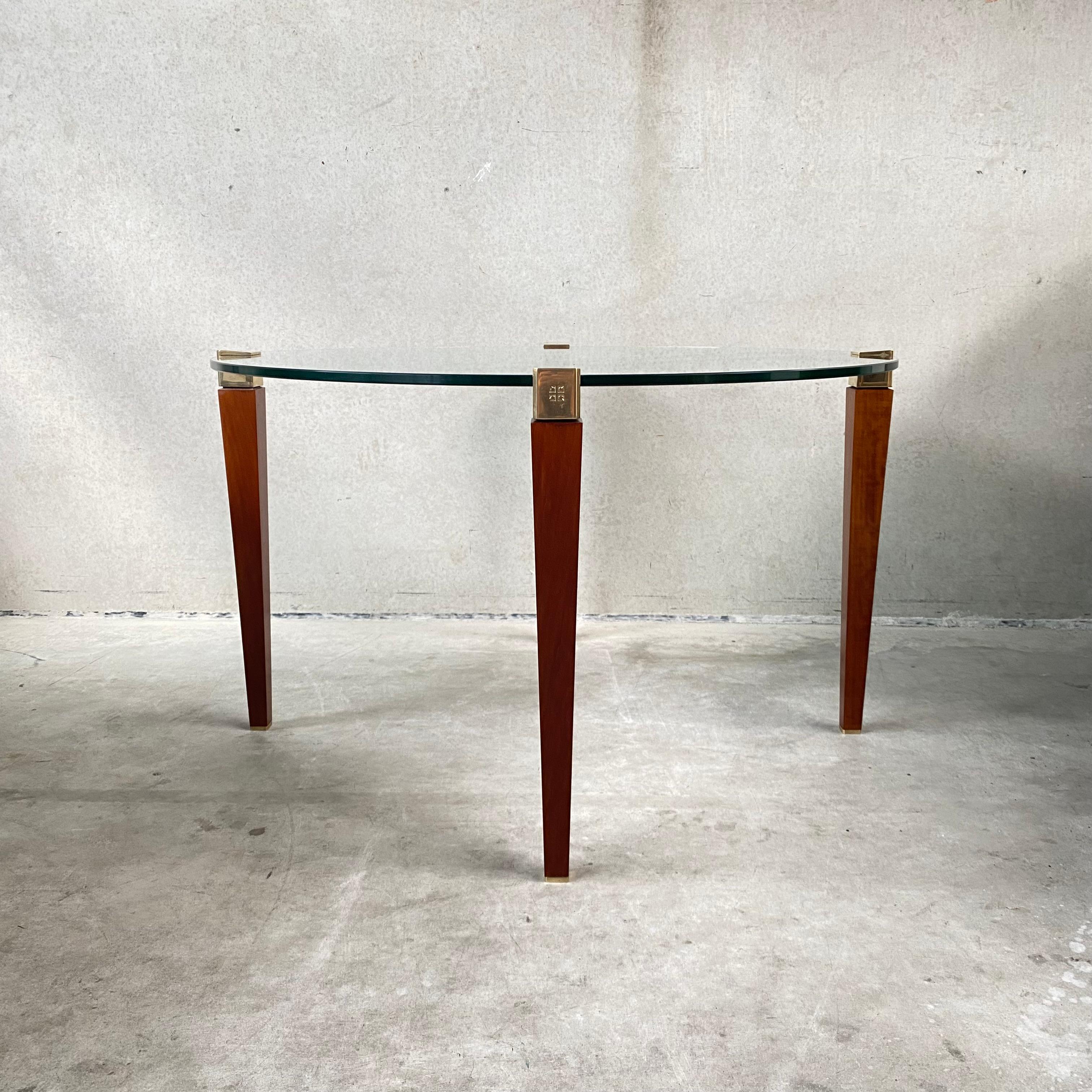 Mid-Century Peter Ghyczy Round Glass Brass Dining Table 1970 7