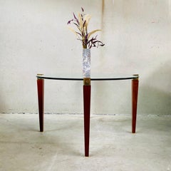Mid-Century Peter Ghyczy Round Glass Brass Dining Table 1970