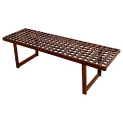 Mid-Century Peter Løvig Nielsen Teak Lattice Bench / Coffee Table