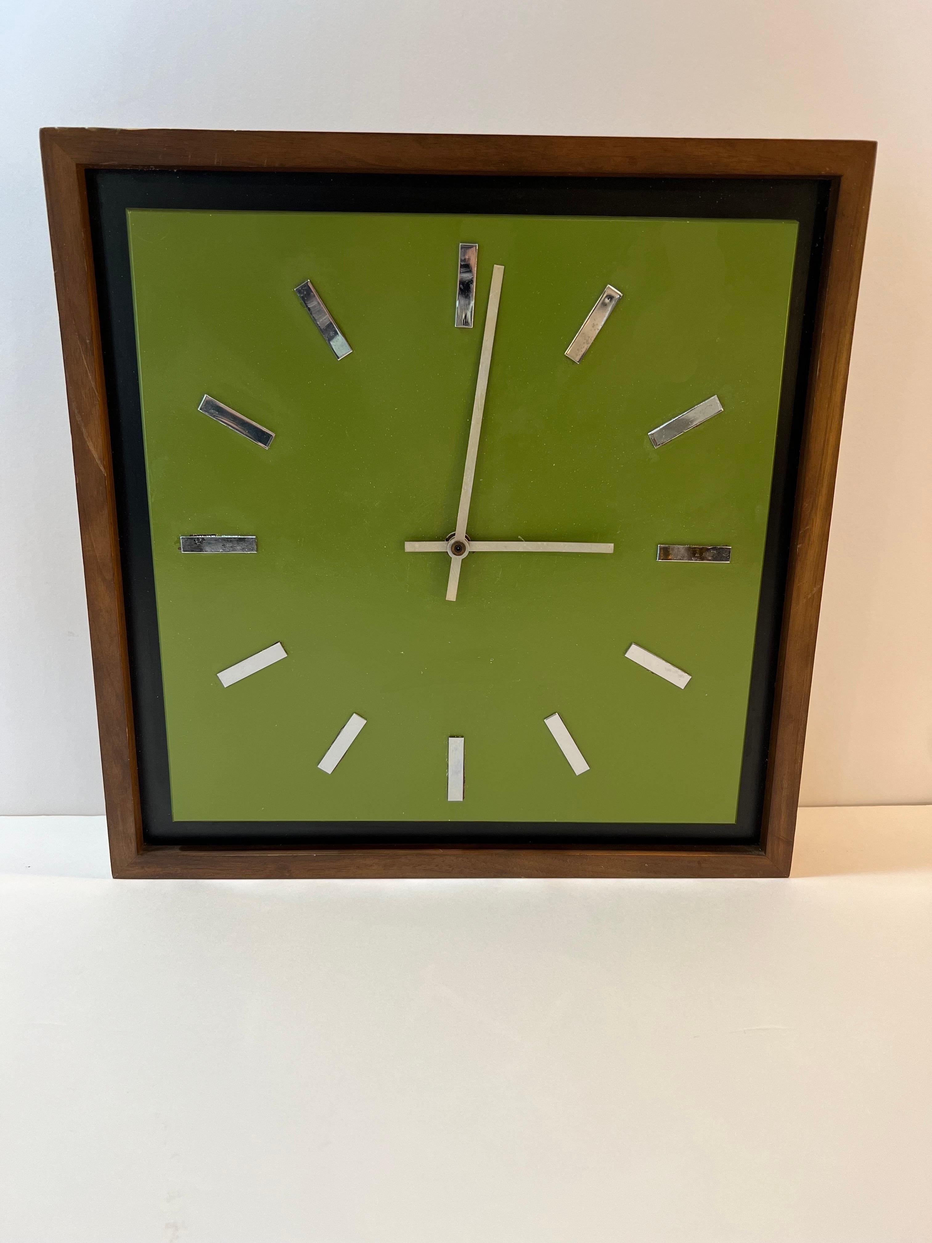 olive green wall clock