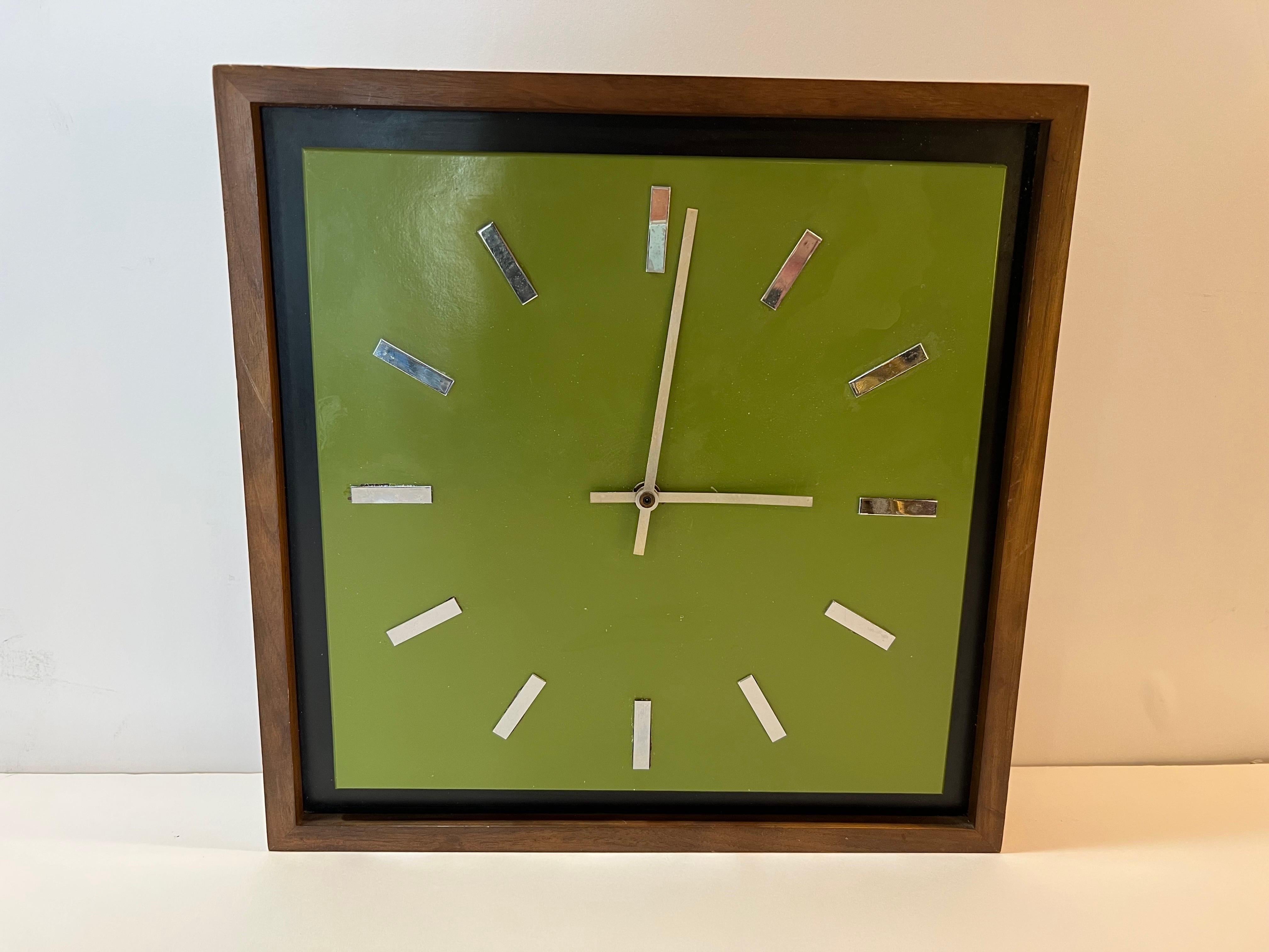 Late 20th Century Mid Century Peter Pepper Products Wall Clock For Sale