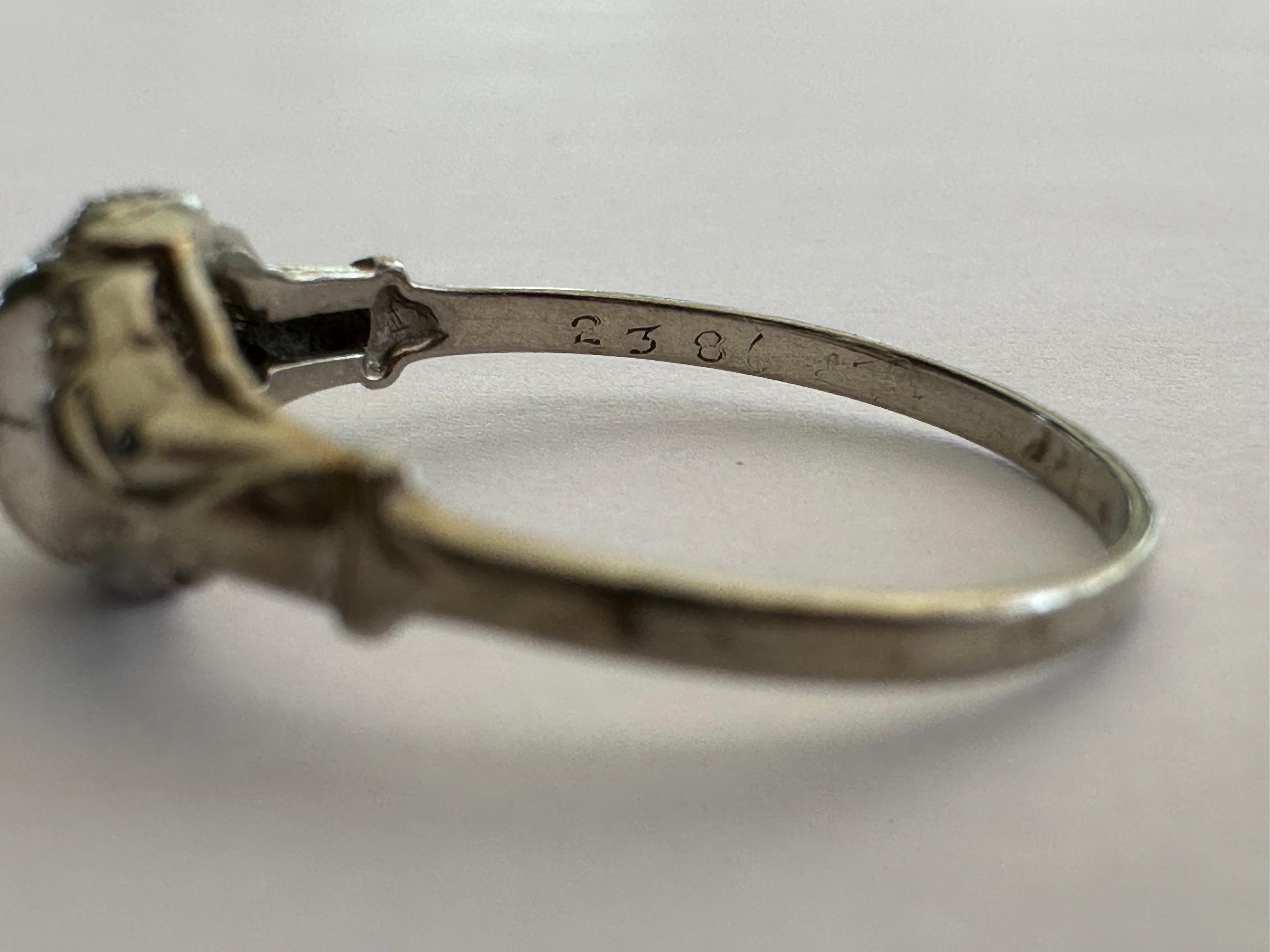 Old European Cut Mid-Century Petite Diamond Solitaire Engagement Ring For Sale