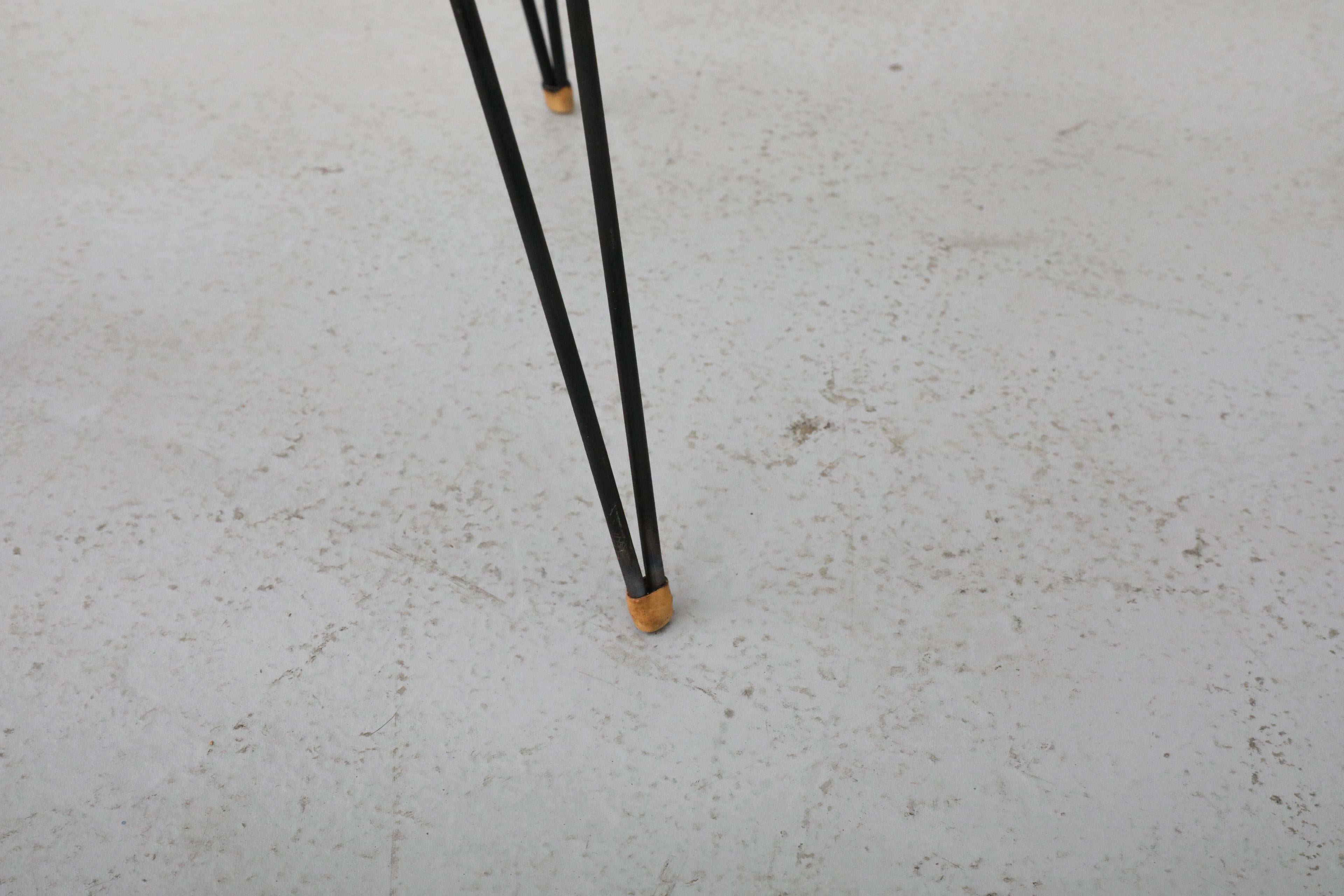 Mid-Century Petite Red Perforated Pilastro Stool with Black Hairpin Legs 5