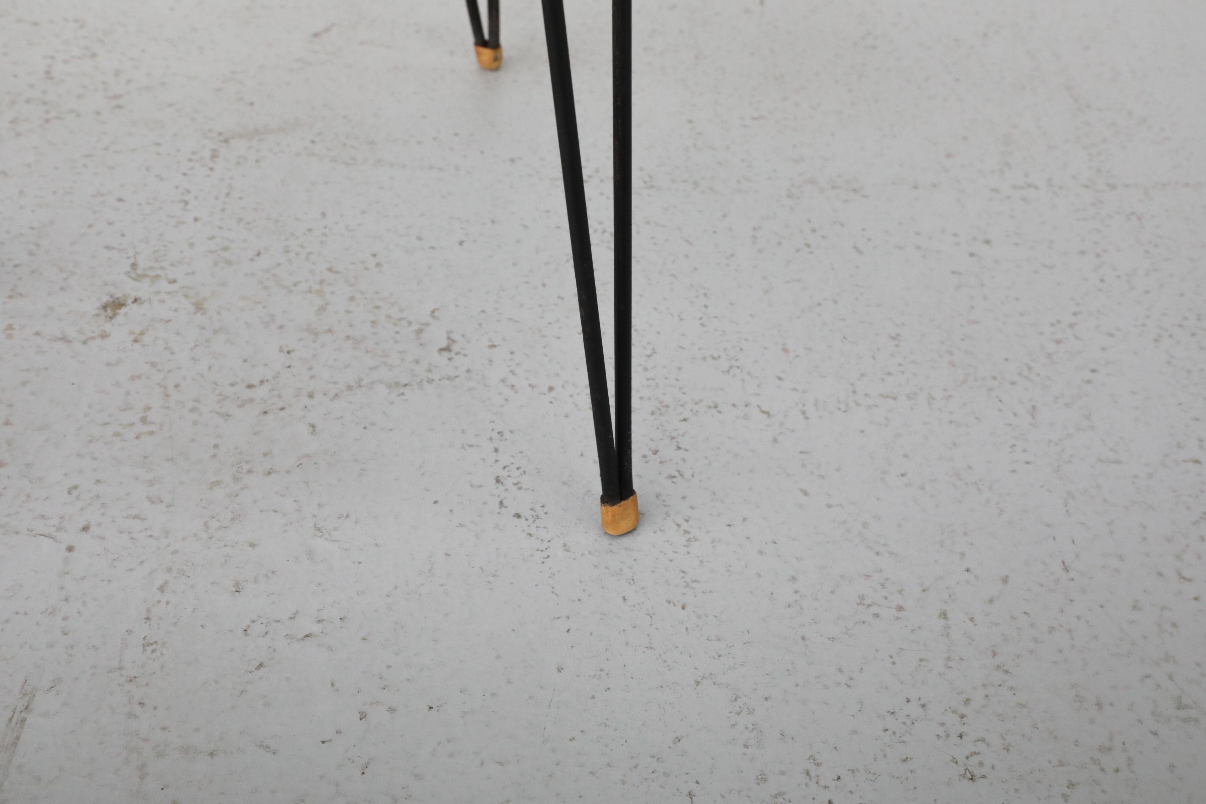 Mid-Century Petite Red Perforated Pilastro Stool with Black Hairpin Legs 6
