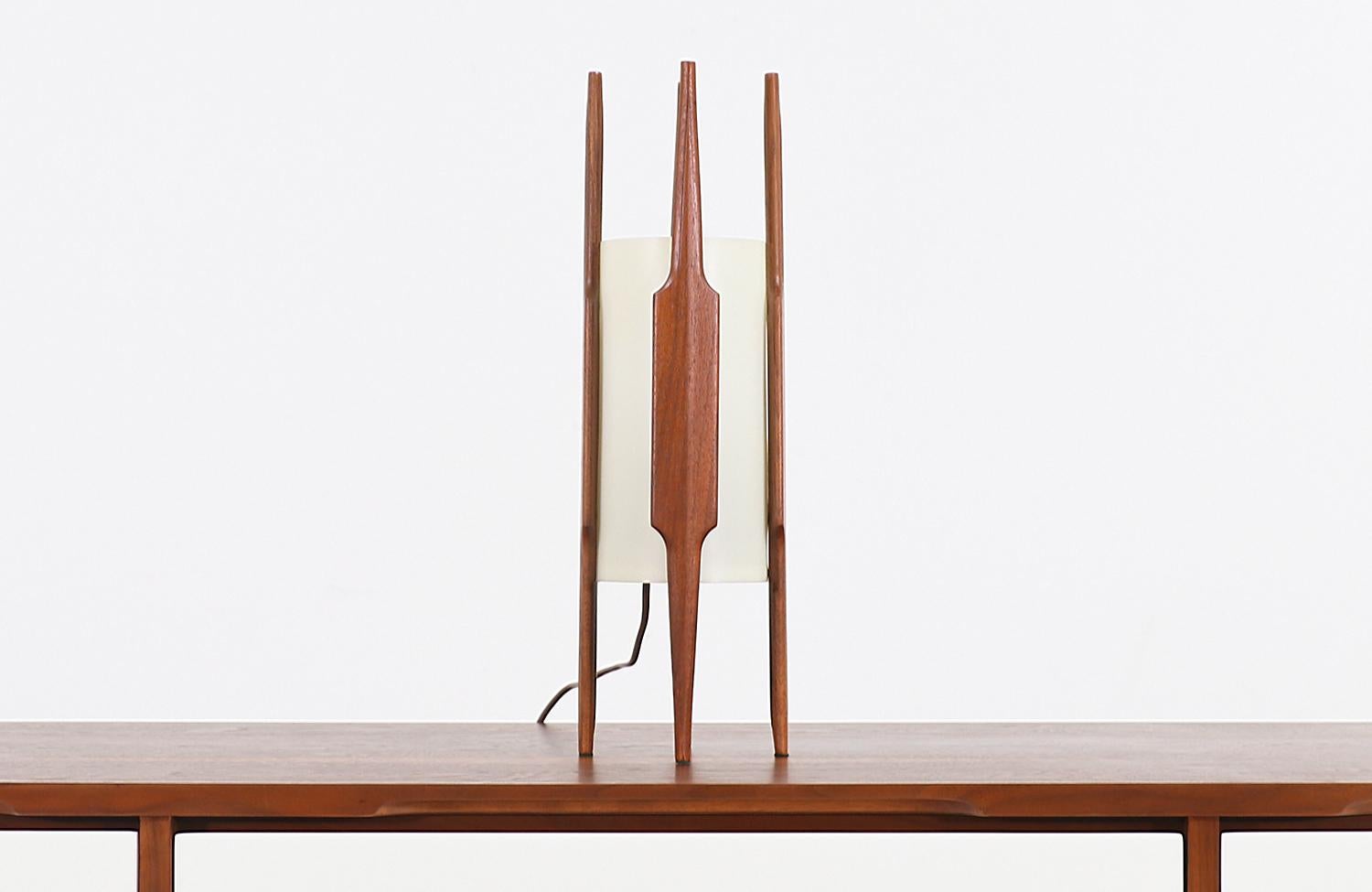 Mid-Century Modern Midcentury Petite Sculpted Walnut Table Lamp