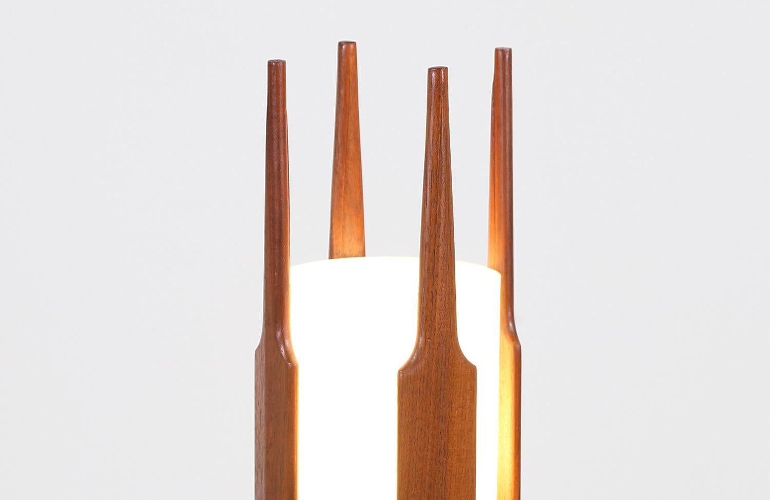 Midcentury Petite Sculpted Walnut Table Lamp 1