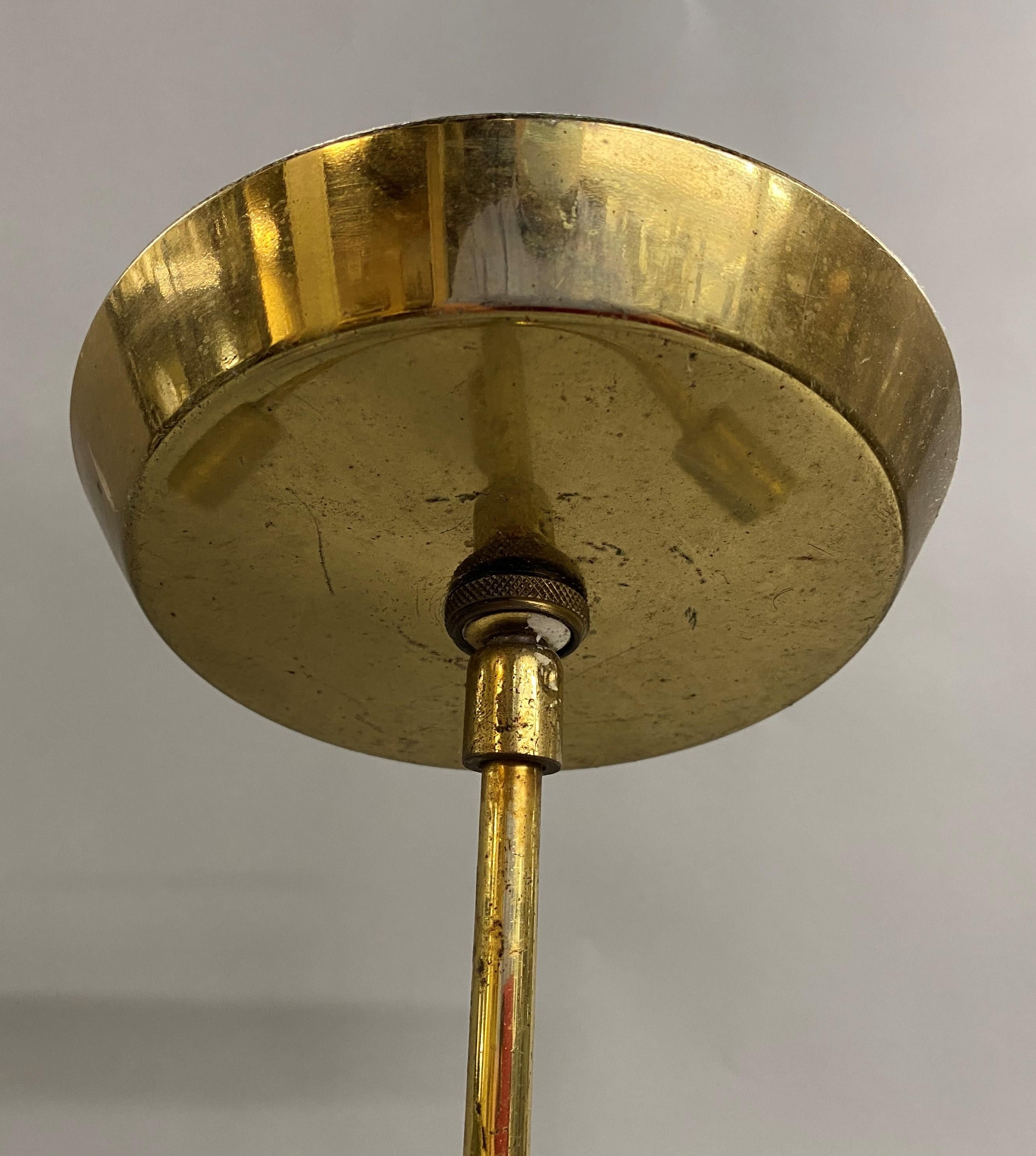 Midcentury Petite Sputnik Brass Chandelier, circa 1960s In Good Condition In Milford, NH