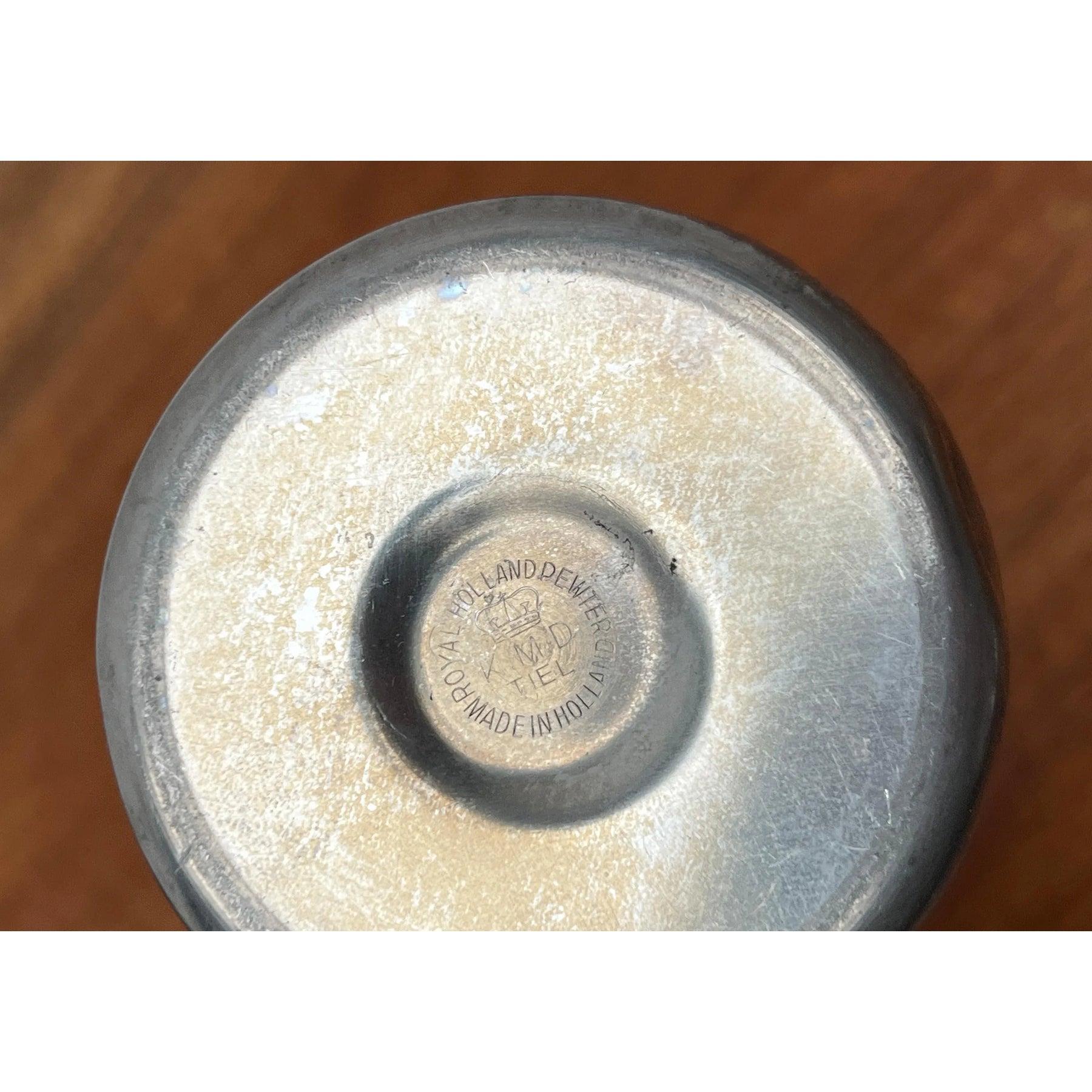Vaso a caraffa in peltro di metà secolo con manico in teak, anni '60 in vendita 4
