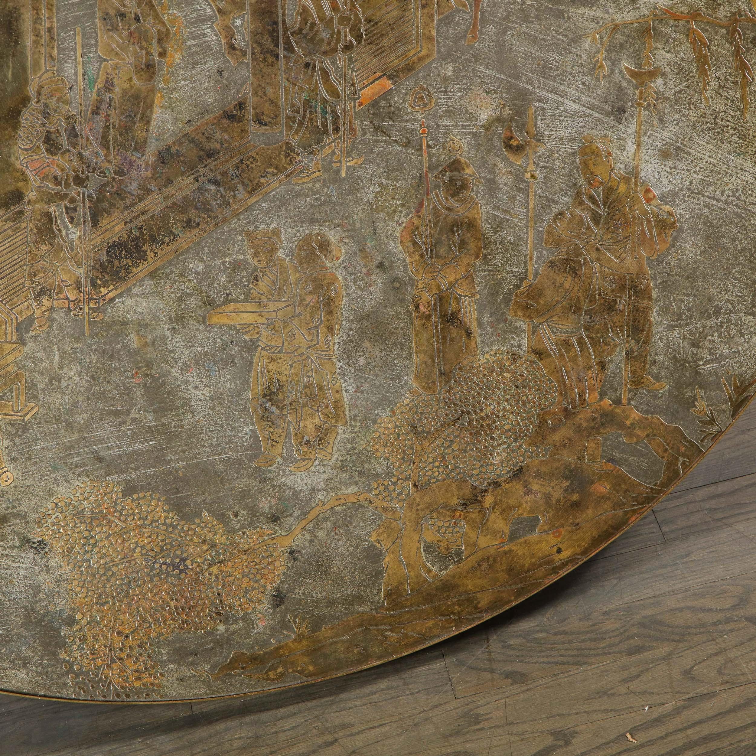 Mid Century Philip & Kelvin LaVerne Acid Etched Bronze/ Pewter Chan Coffee Table 13