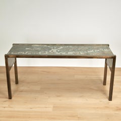 Mid Century Philip & Kelvin Laverne Bronze and Pewter Console Table