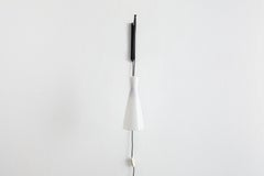 Mid-Century Philips Fishing Pole Wall Sconce, Striped Milk Glass Shade