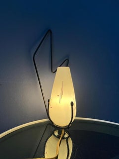 Philips-Wandleuchter aus Opalglas mit schwarzem Rahmen, Mid-Century, 1970er Jahre