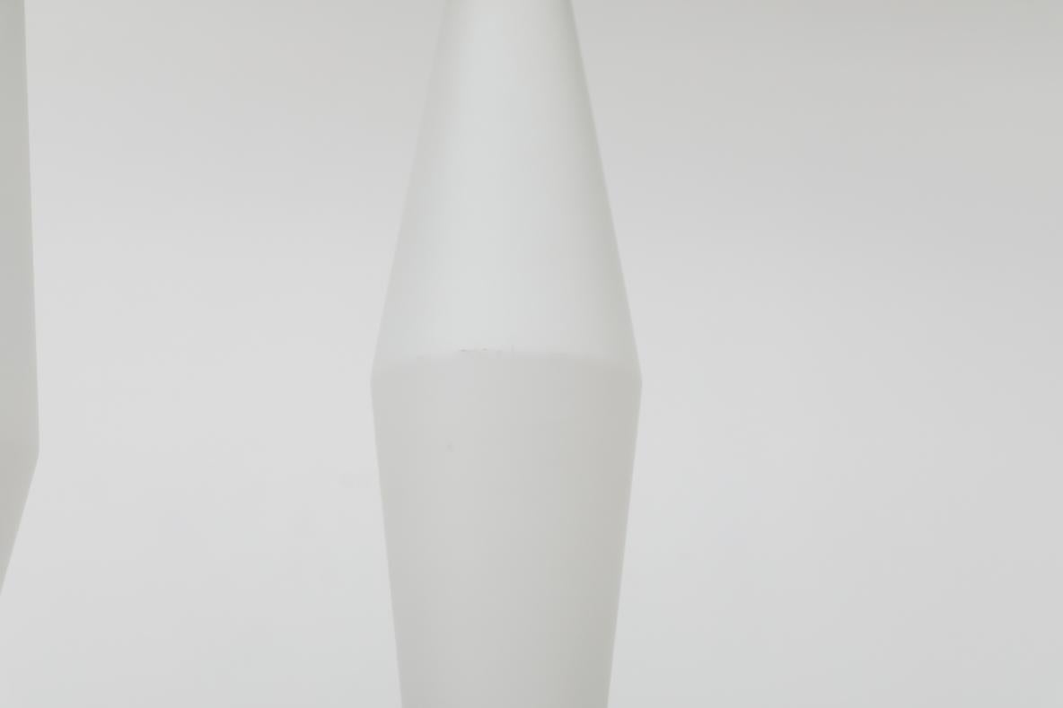 Mid-Century Philips Opaline Milk Glass Pendants with Faux Rosewood Tops For Sale 1