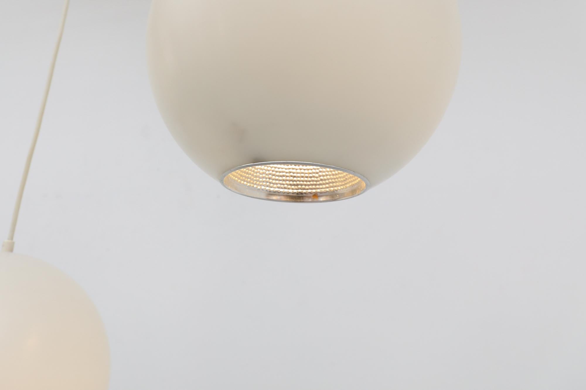 Mid-20th Century Mid-Century Philips Plexiglas Globe Pendant Lights For Sale