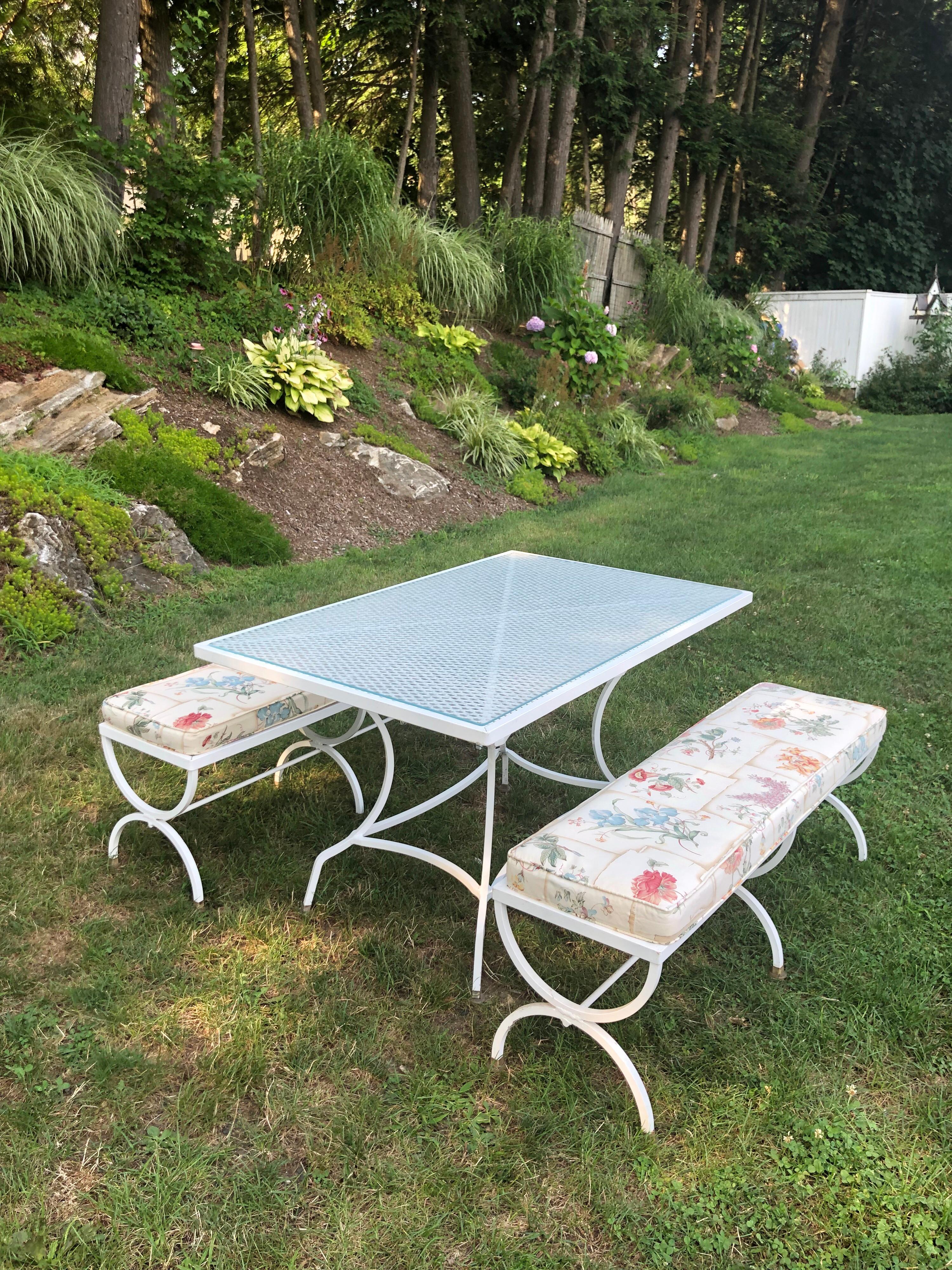 Mid Century Picnic Style Table and Benches 11