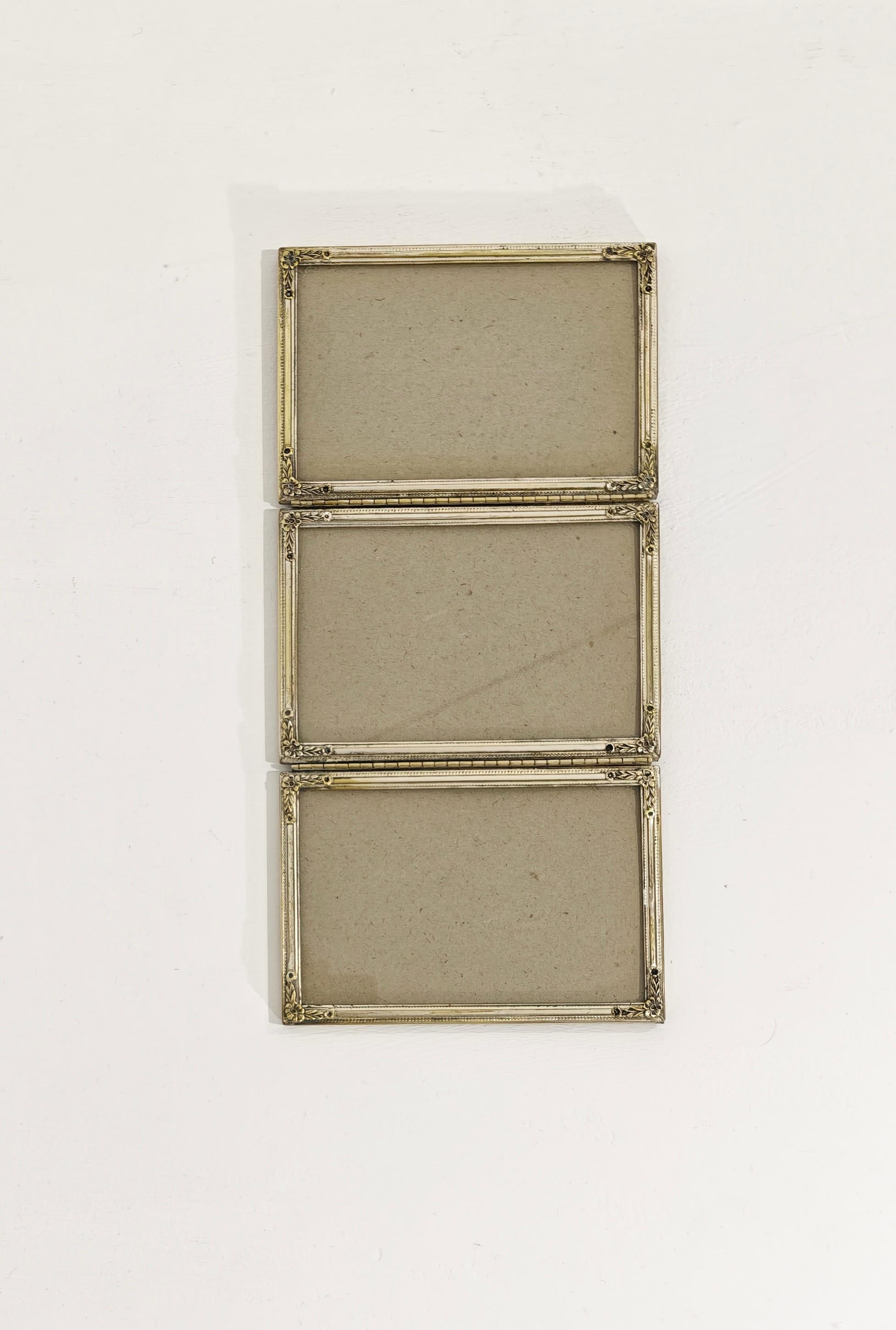 Marco de fotos de mediados de siglo Hoja de plata Madera Diseño italiano postmoderno Años 50 3