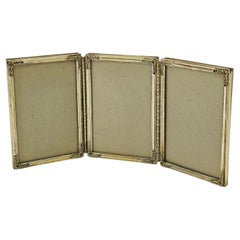 Marco de fotos de mediados de siglo Hoja de plata Madera Diseño italiano postmoderno Años 50
