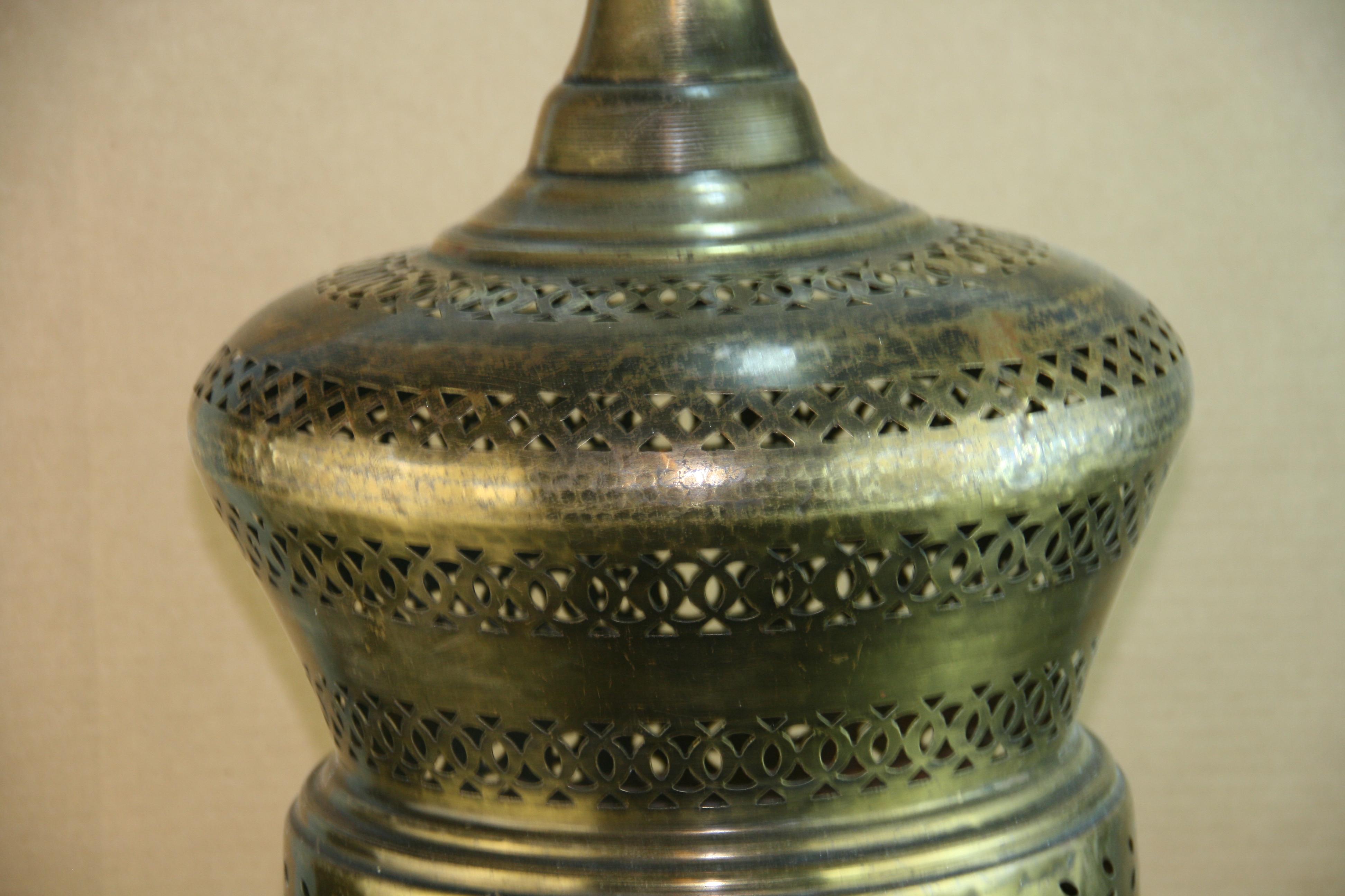 Indian Mid-Century Pierced Brass Bell Lantern